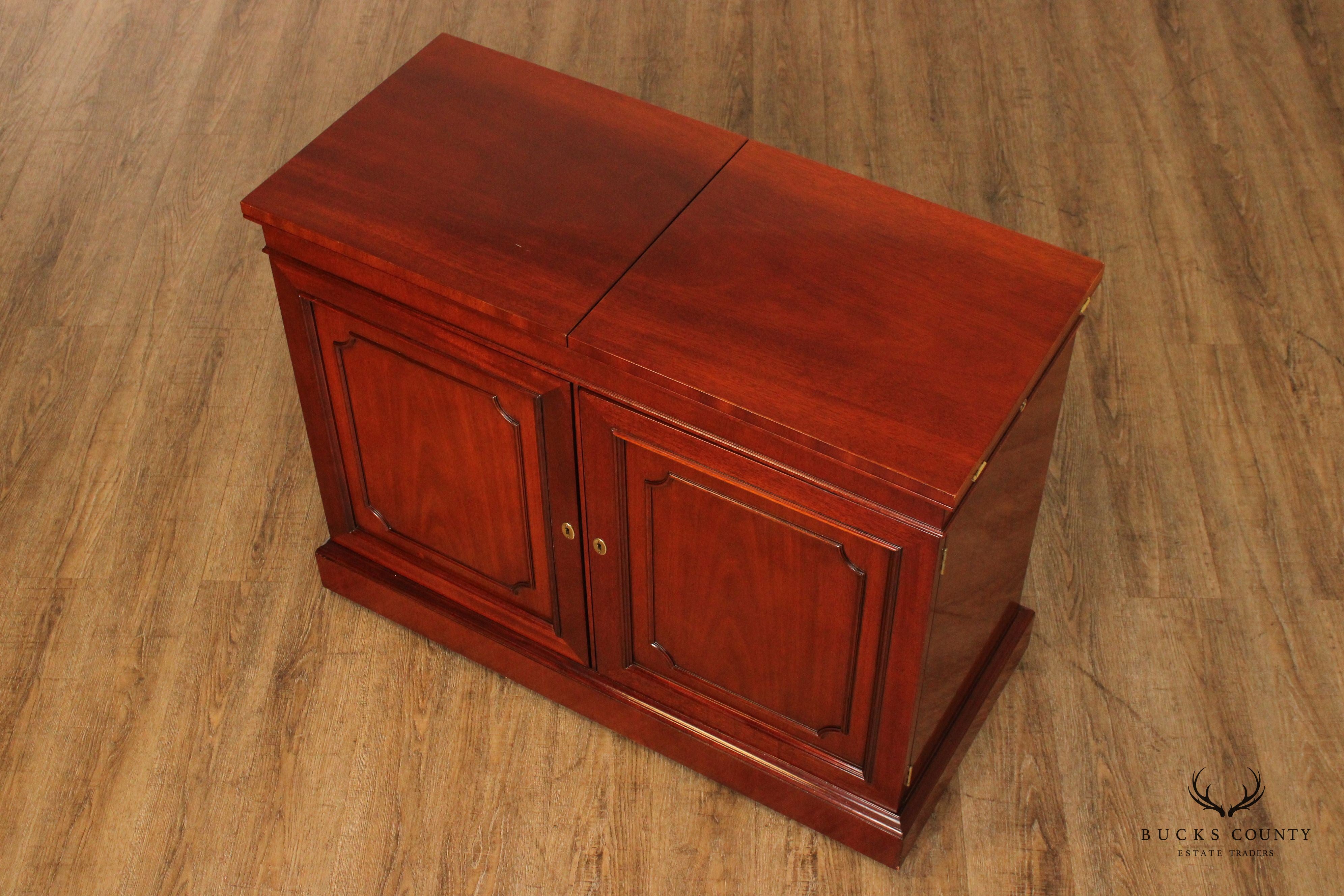 Kindel Regency Style Mahogany Flip Top Server Cabinet