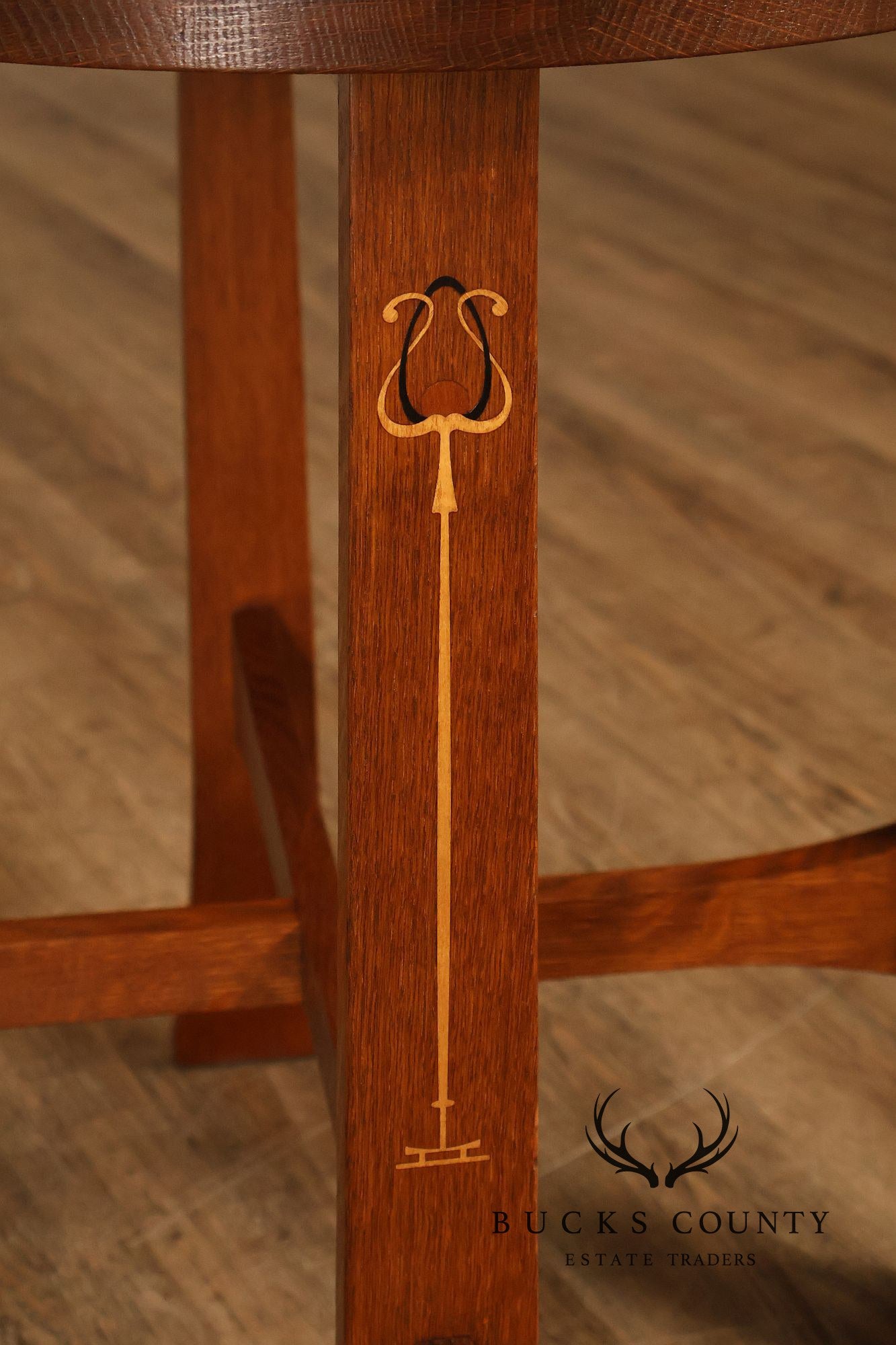 Stickley Mission Collection Harvey Ellis Inlaid Oak Tea Table