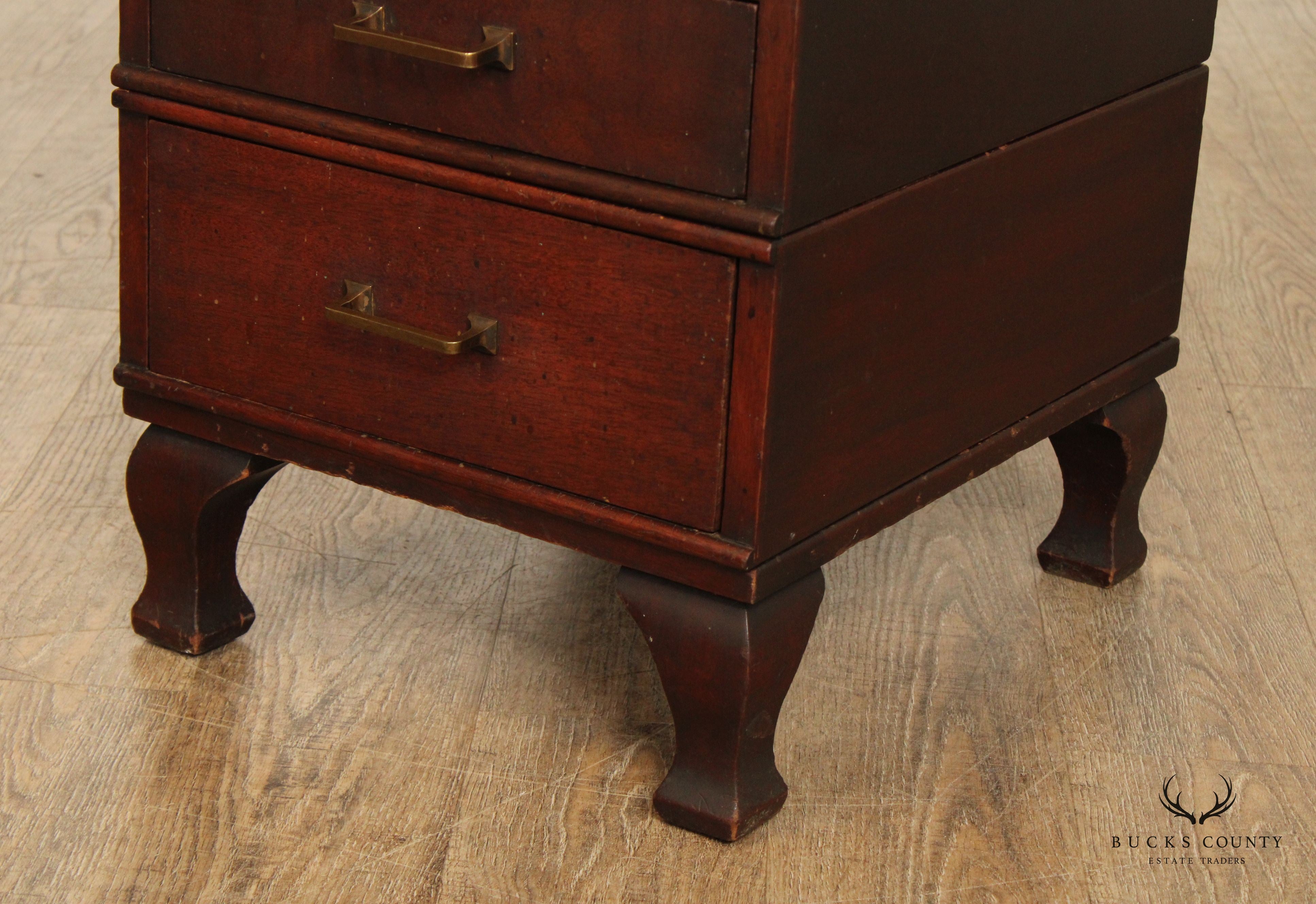 Antique Mahogany Stacking Office Cabinet