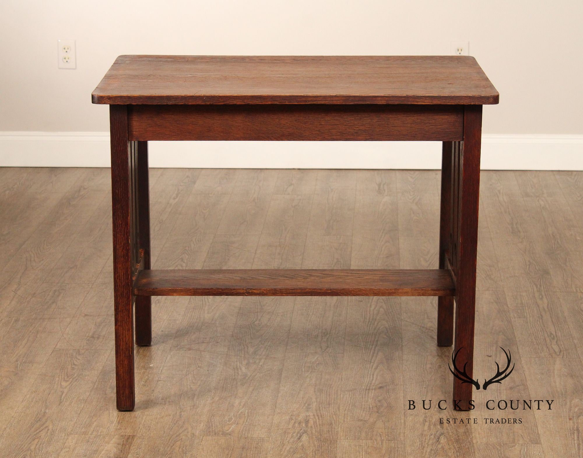 Antique Arts & Crafts Period Oak Library Table