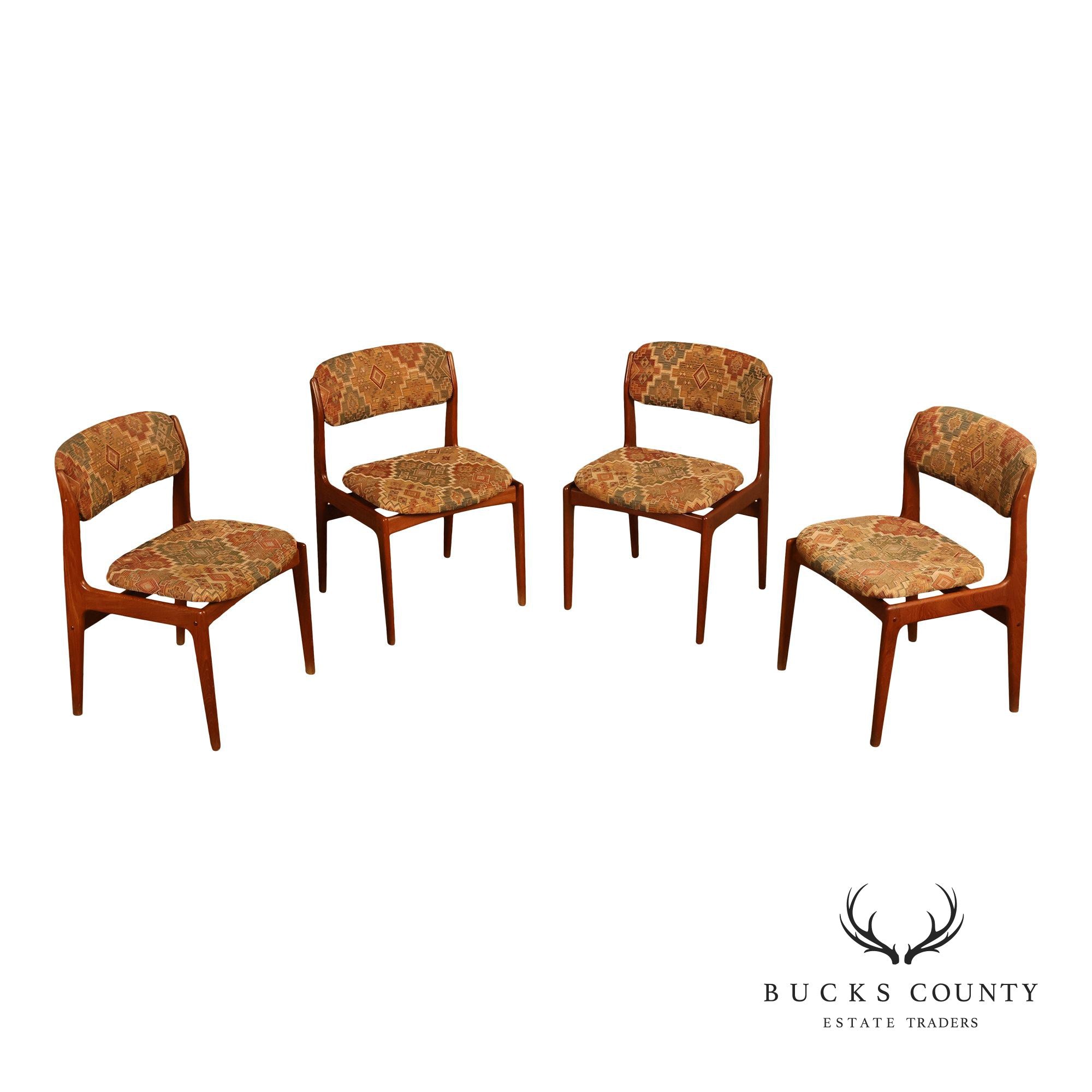 Erik Buch Danish Modern Set of Four Teak Dining Chairs