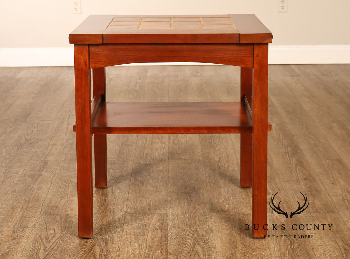 Stickley Mission Collection Tile Top Cherry End Table
