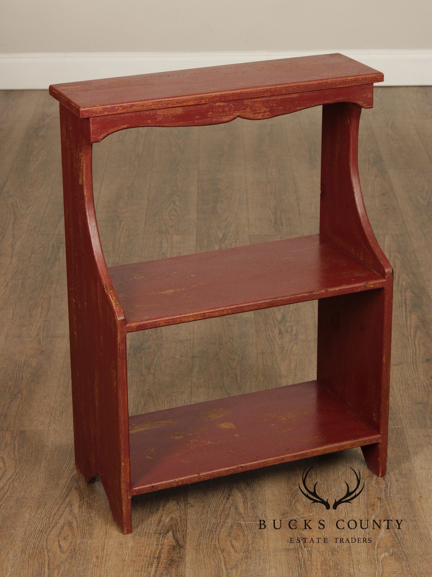 Primitive Painted Three-Tier Display Shelf