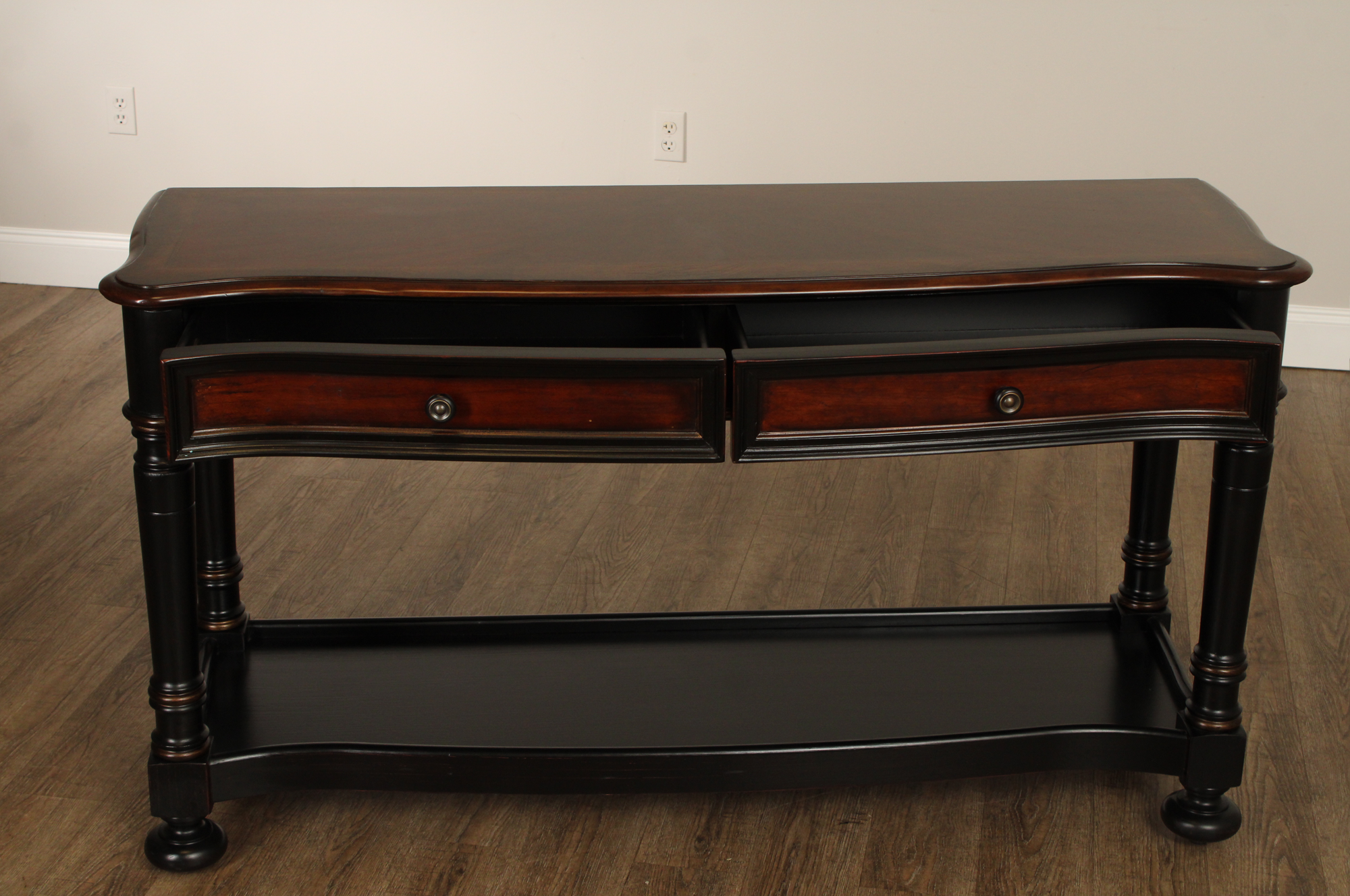 Hooker Ebonized Two-Drawer Console Table