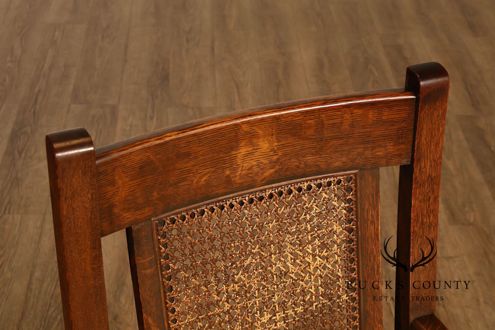 Rittercraft Arts & Crafts Cane Back Oak Armchair