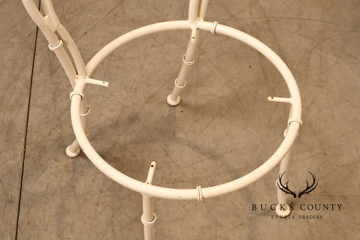 Vintage White Painted Wrought Iron Outdoor Chair Frame