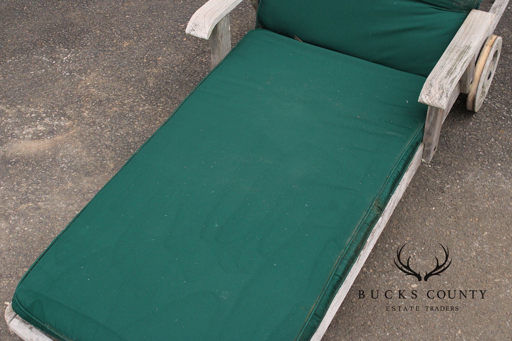 Gloster Pair of Teak Outdoor Patio Chaise Lounge Chairs
