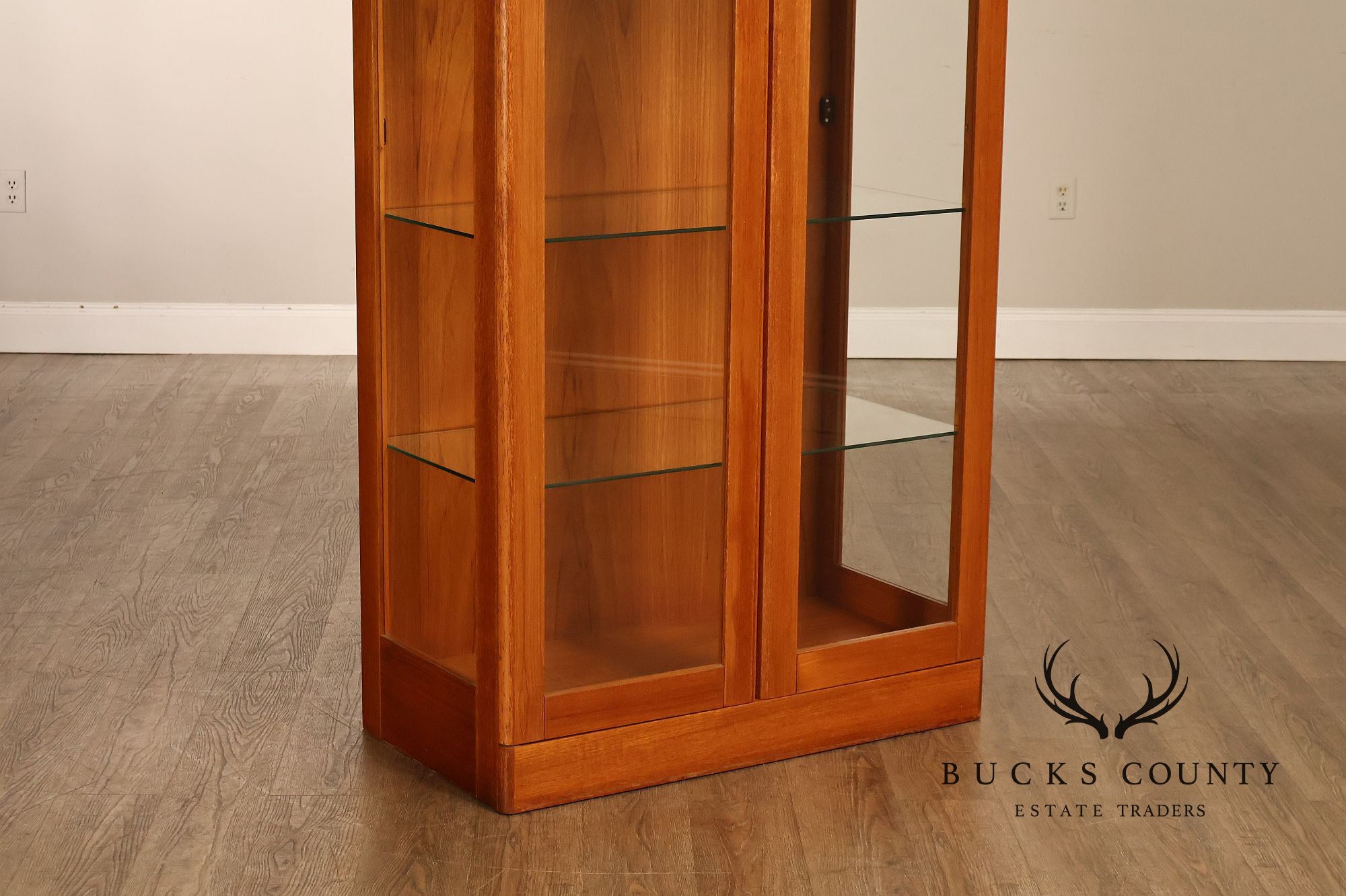 Danish Modern Teak And Glass Curio Display Cabinet