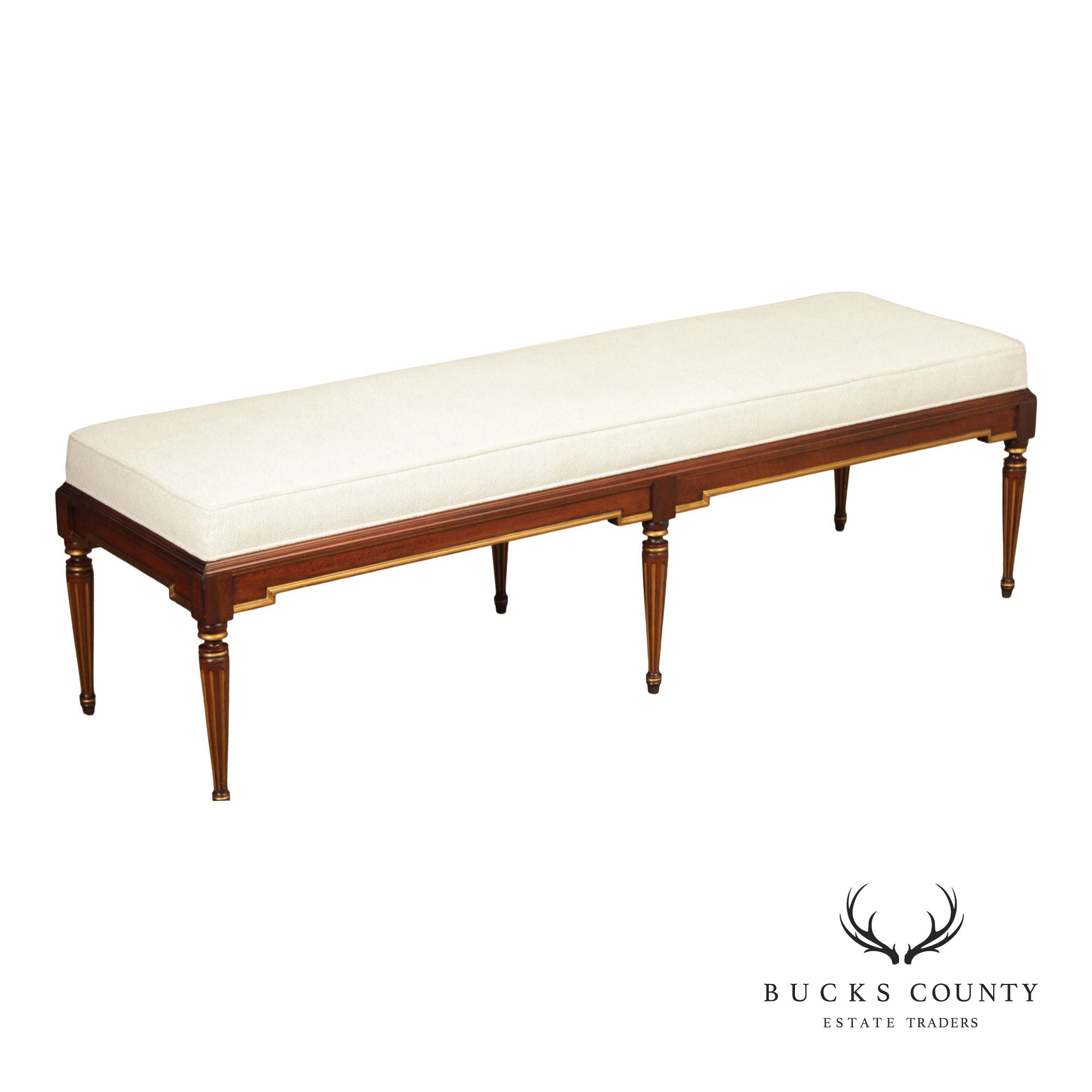 Hickory Chair Neoclassical Style 'Cluny' Upholstered Bench