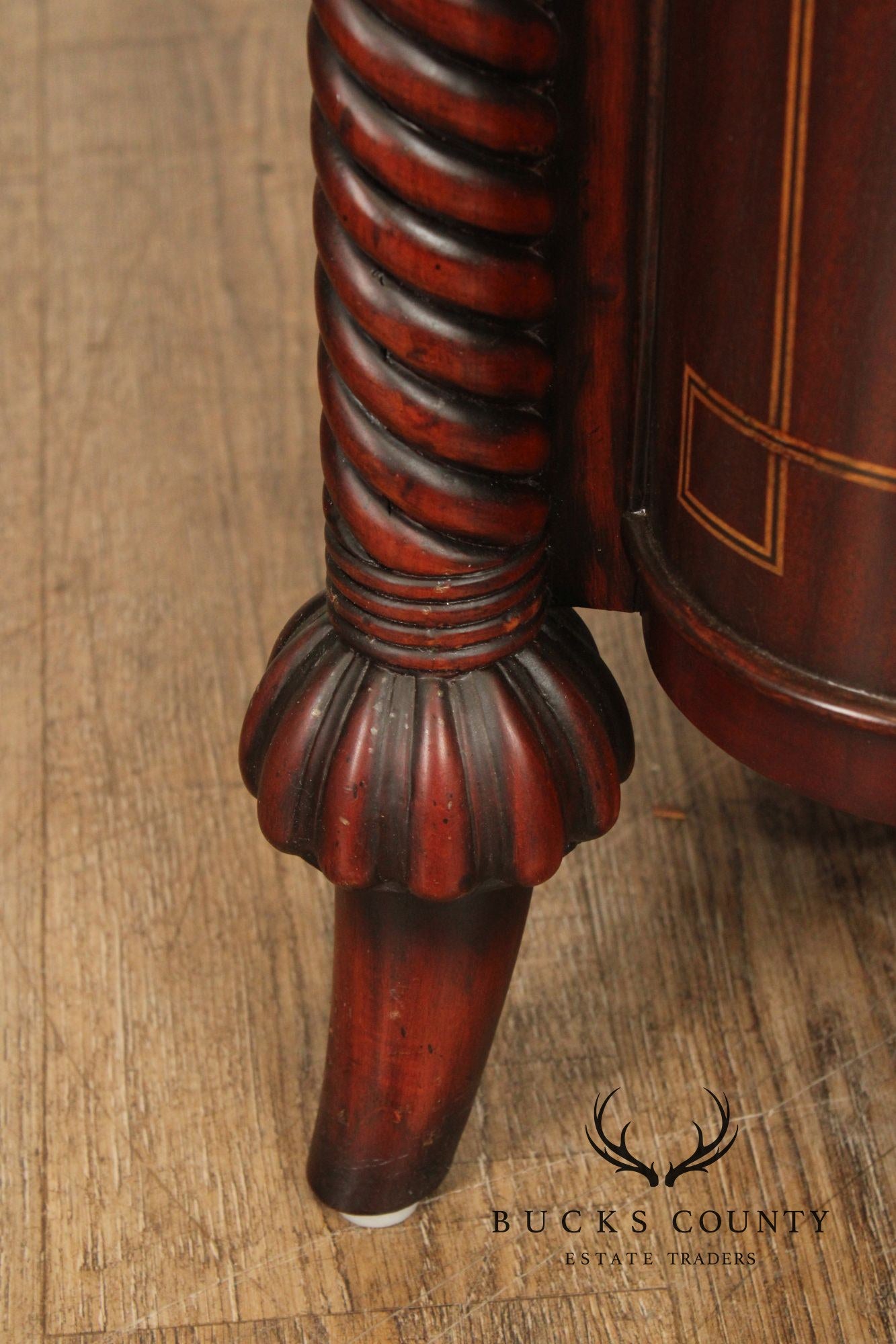 Edwardian Style Custom Mahogany Inlaid High Chest Of Drawers