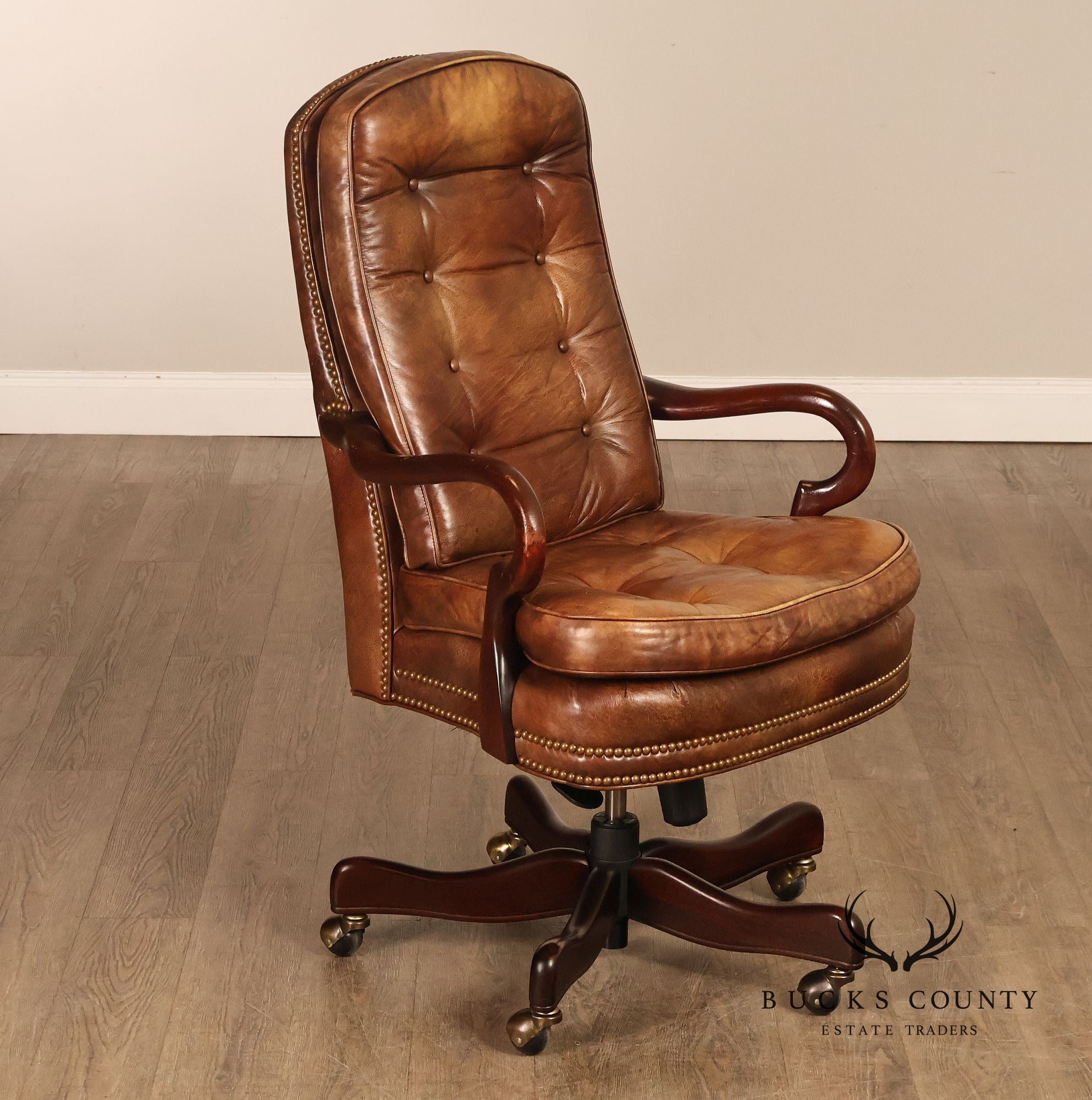 Hancock And Moore Leather Swivel Tilt Desk Office Chair