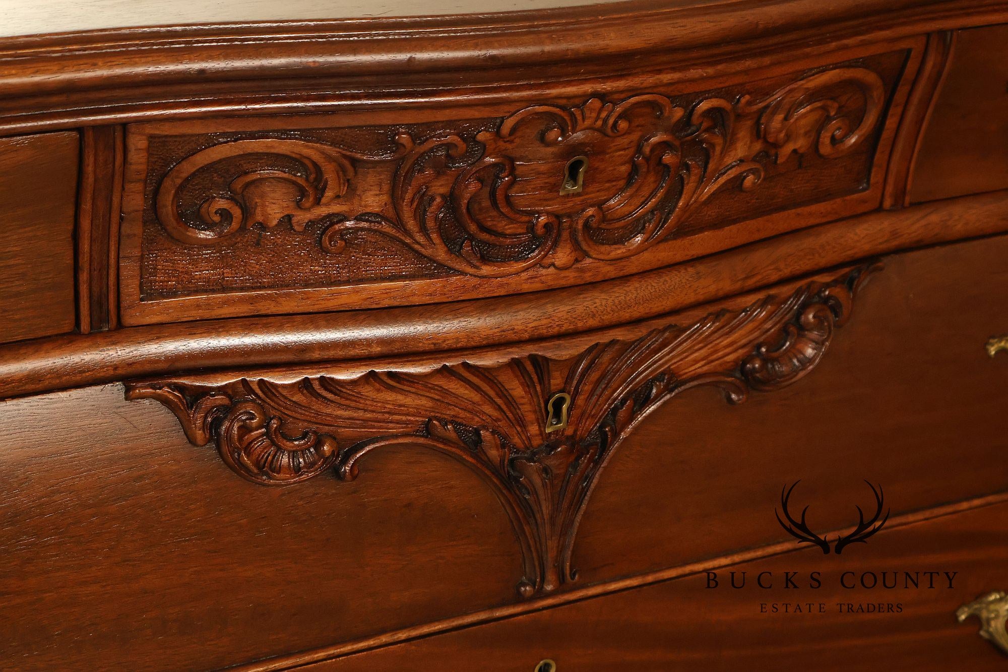 Antique R. J. Horner Carved Mahogany High Chest Of Drawers With Mirror