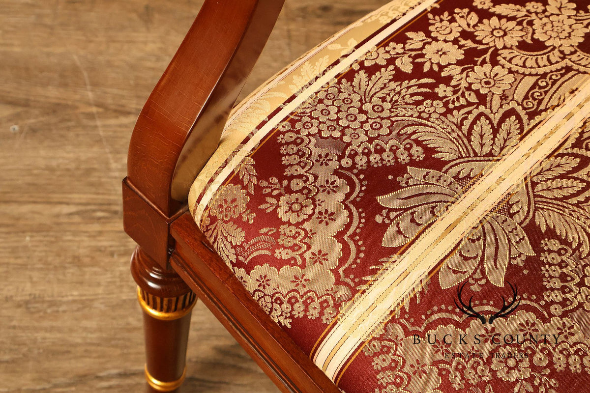 Neoclassical Style Mahogany And Gilt Upholstered Settee