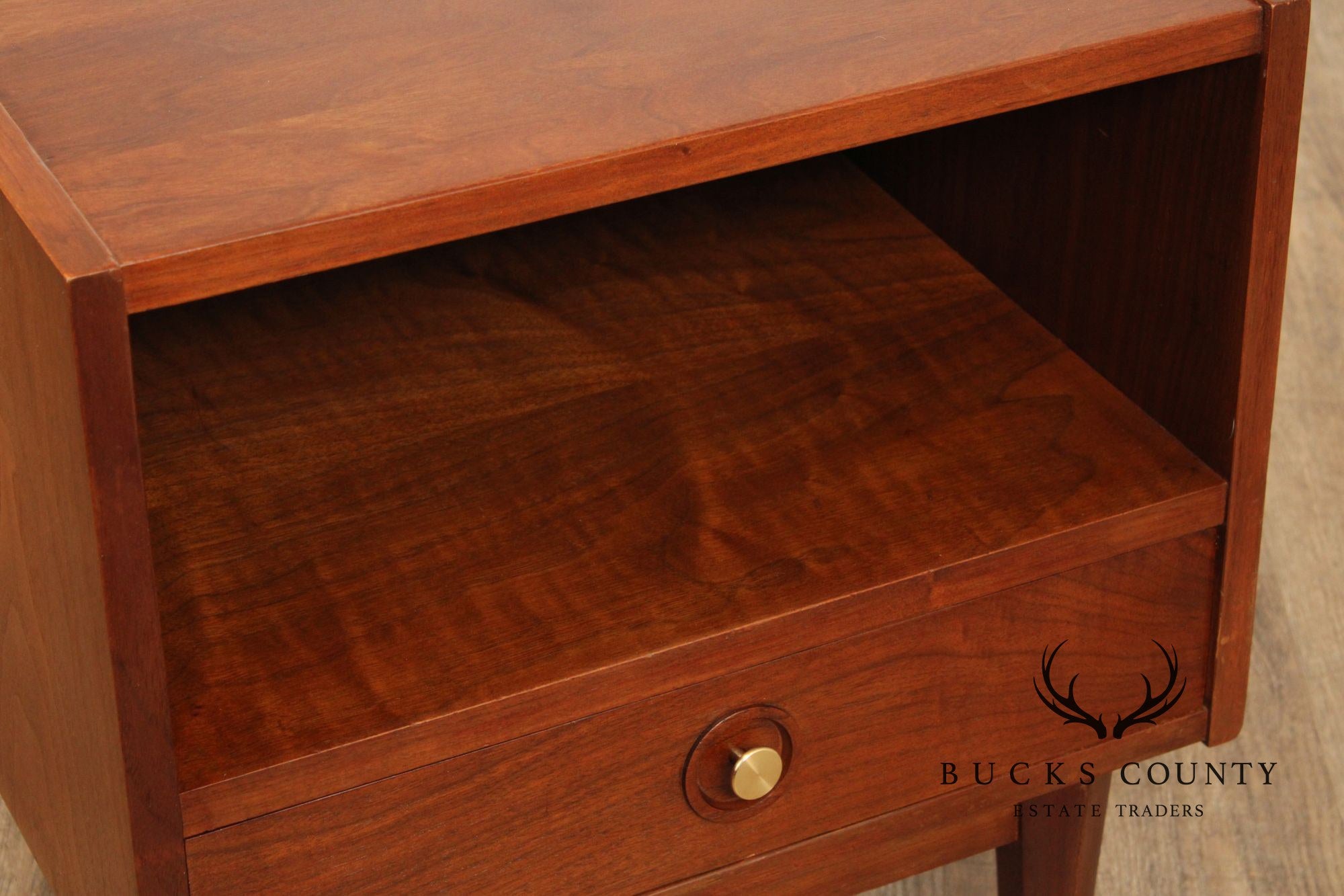 American of Martinsville Mid Century Modern Pair of Walnut Nightstands