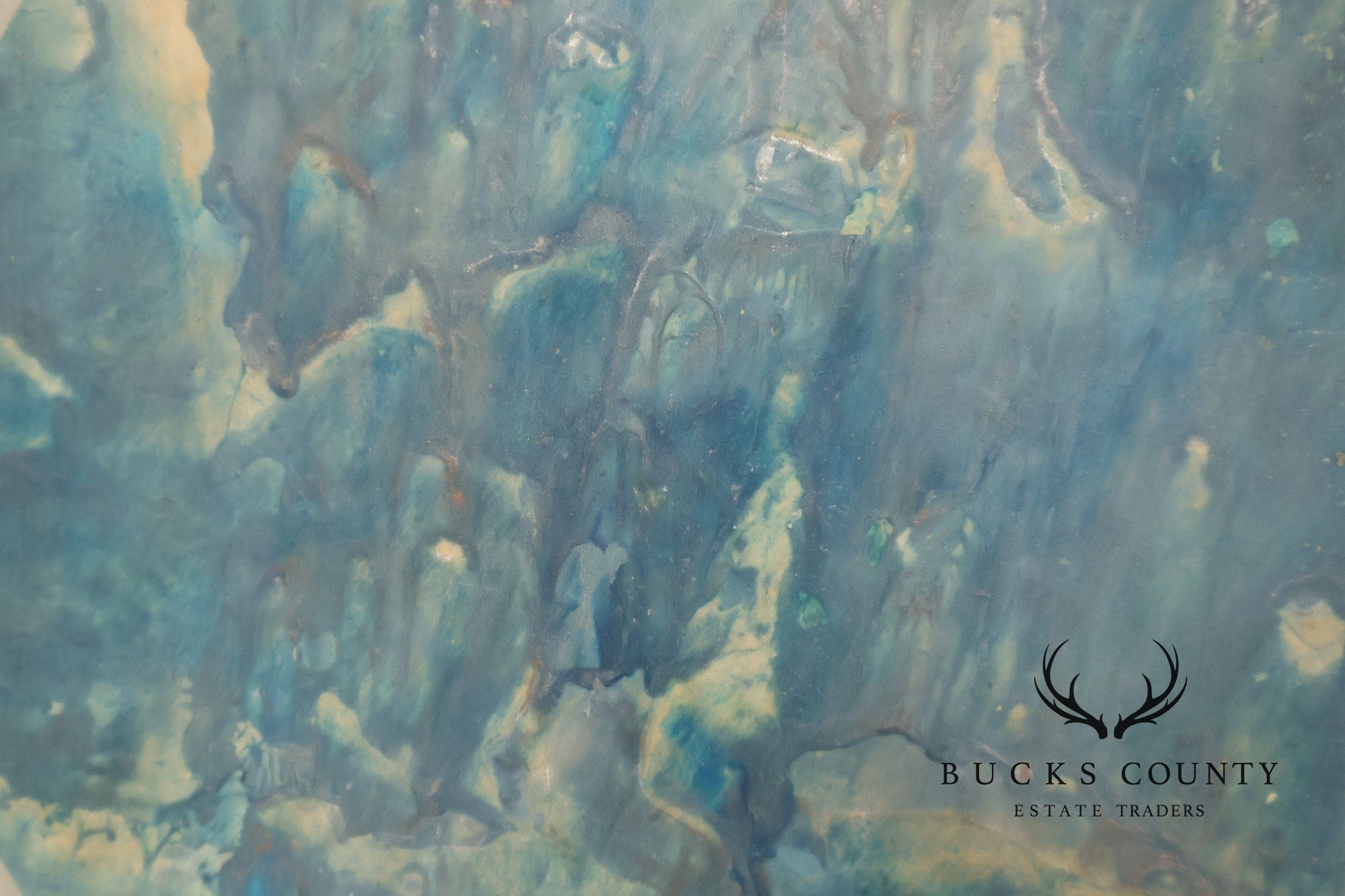 Suzanne Marinell Melted Wax Painting, 'The North Wind and The Ice Maiden'