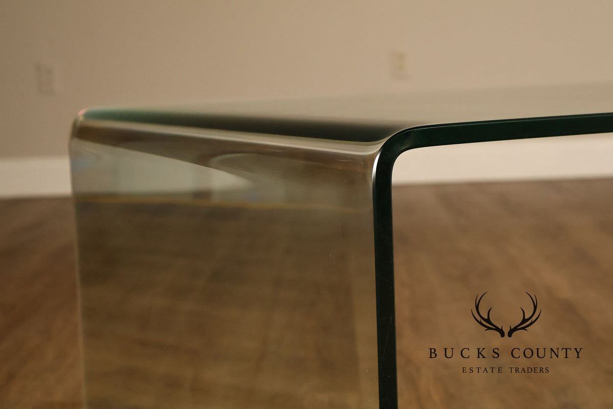 Modern Glass Waterfall Coffee Table