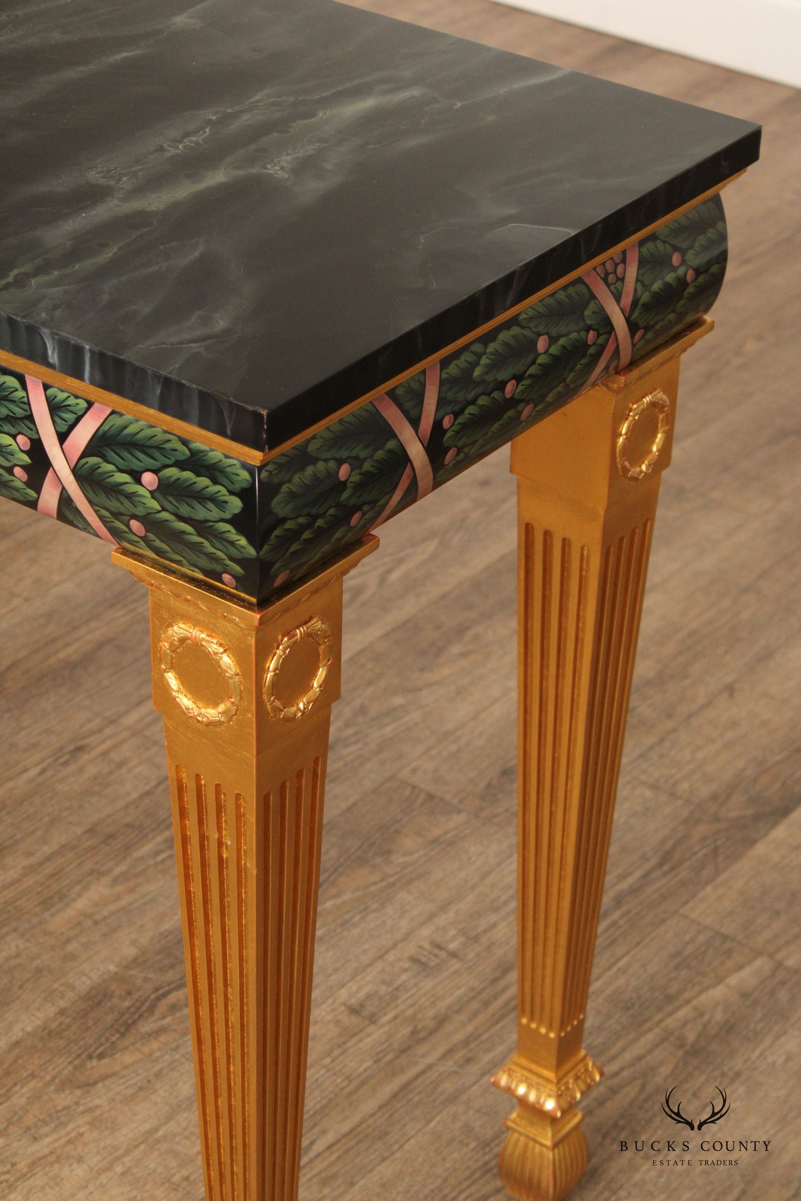 Karges Neoclassical Style Gold Painted Sofa Table