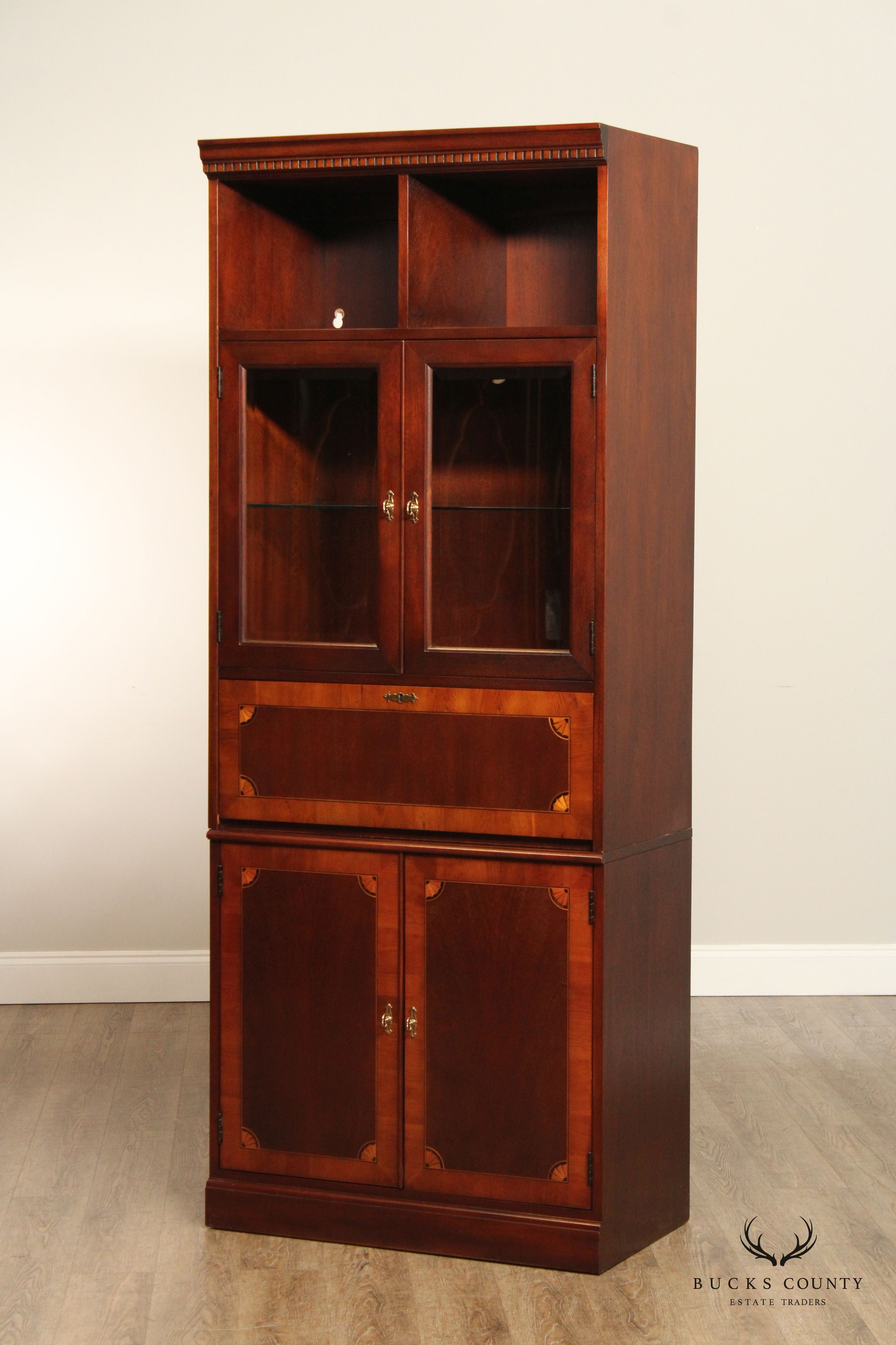 Hekman Federal Style Mahogany Secretary Bookcase