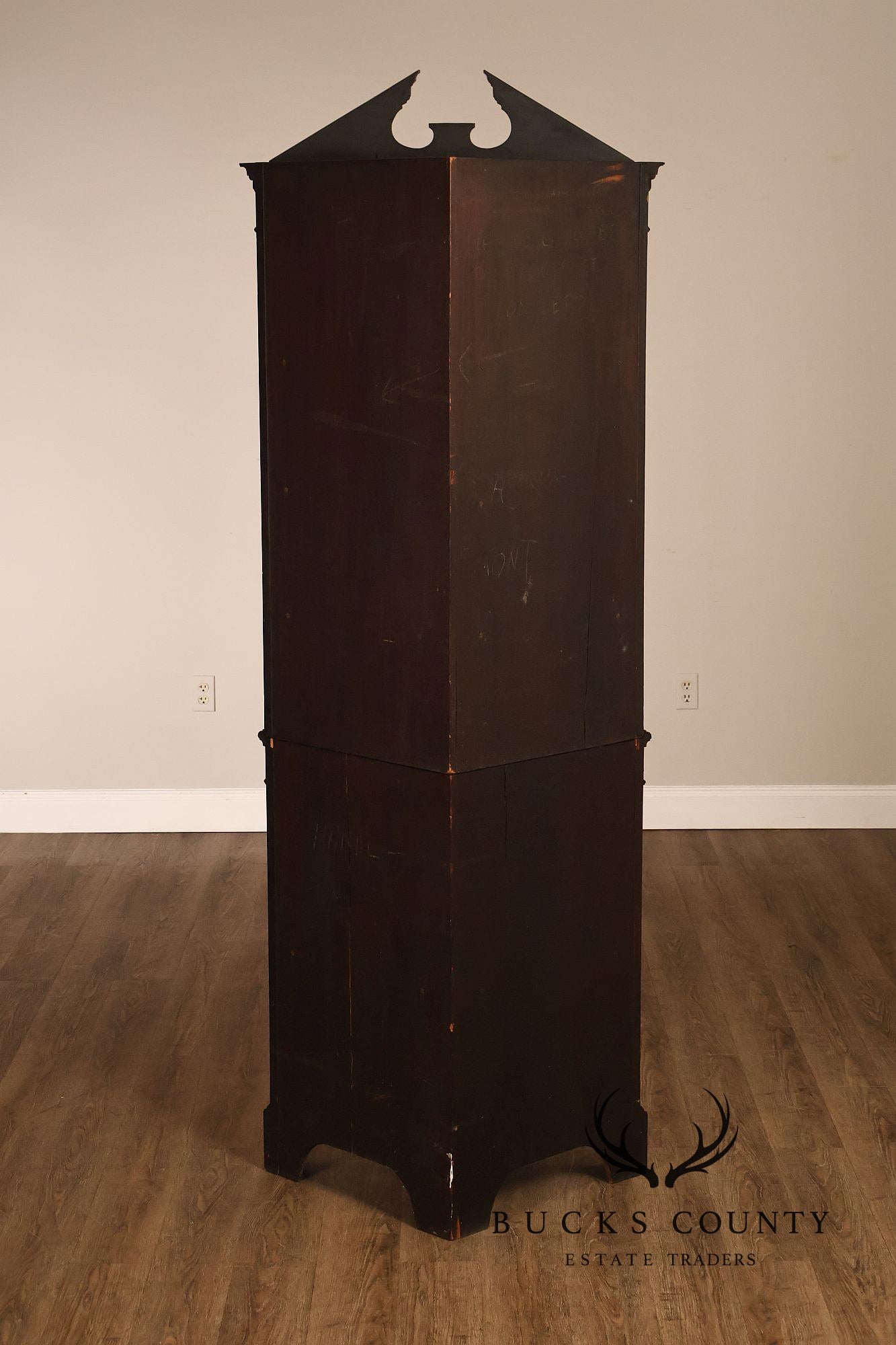 Antique Edwardian Inlaid Mahogany Corner Cabinet