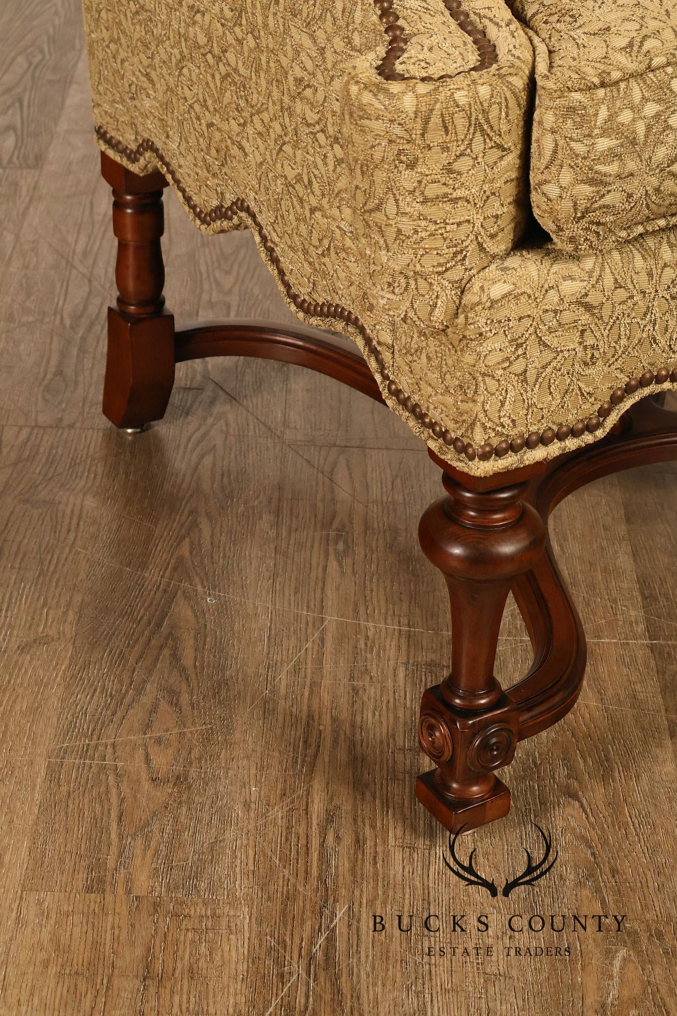 Lee Jofa Pair Of Custom Upholstered Wingback "Mayfair" Armchairs