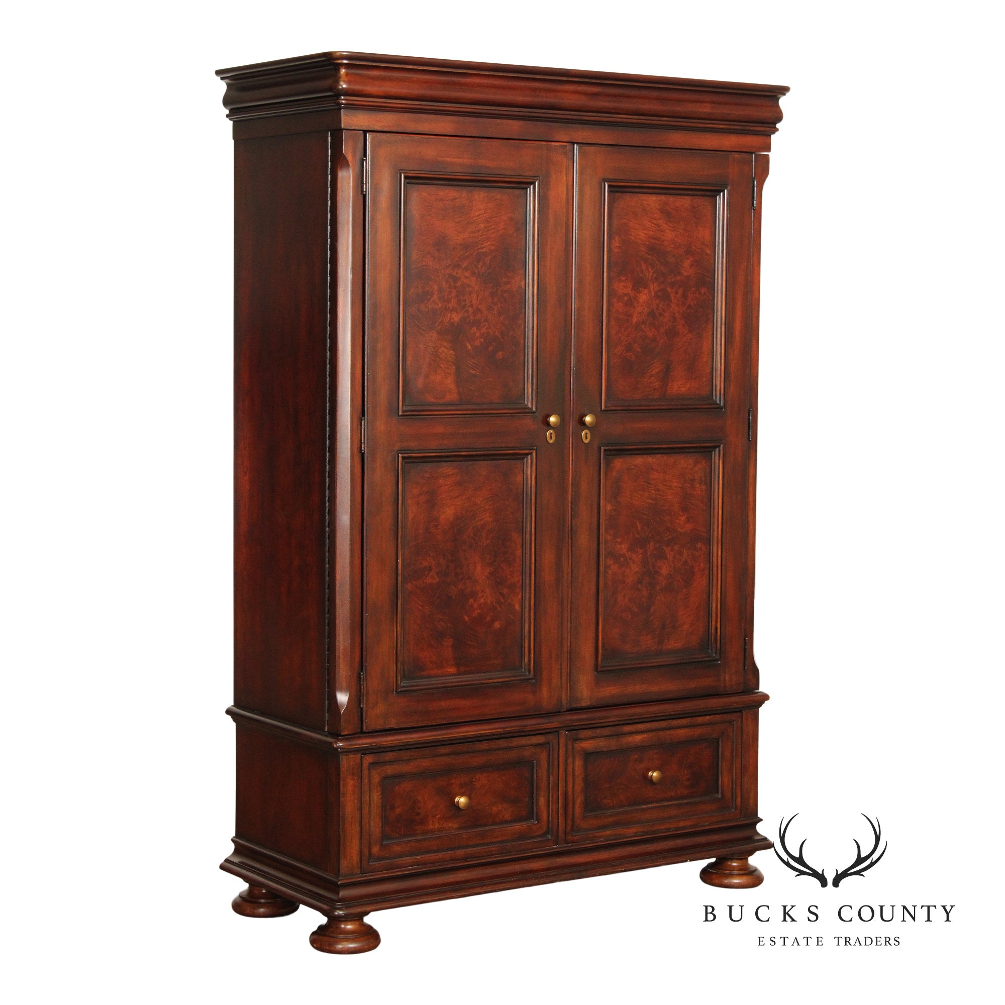 Bernhardt Rustic European Style Burlwood Armoire