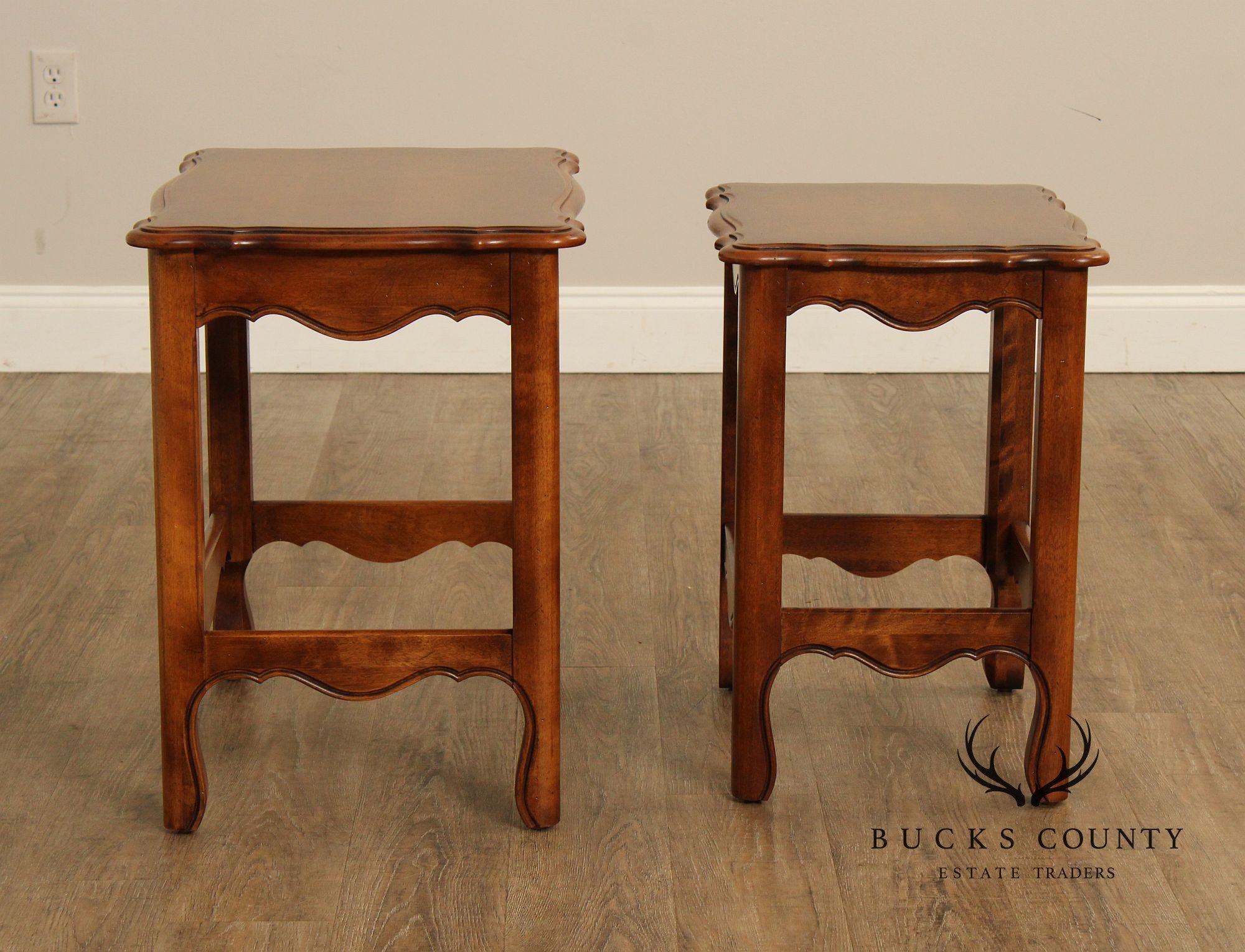 Ethan Allen French Country Style Maple Nesting Tables