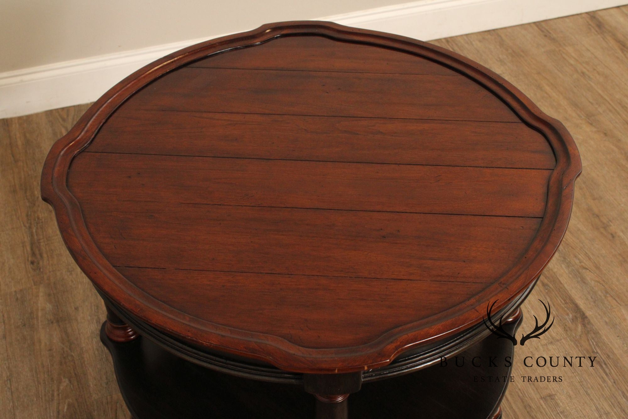 Hekman Round Two-Tone Three-Tier Library Side Table