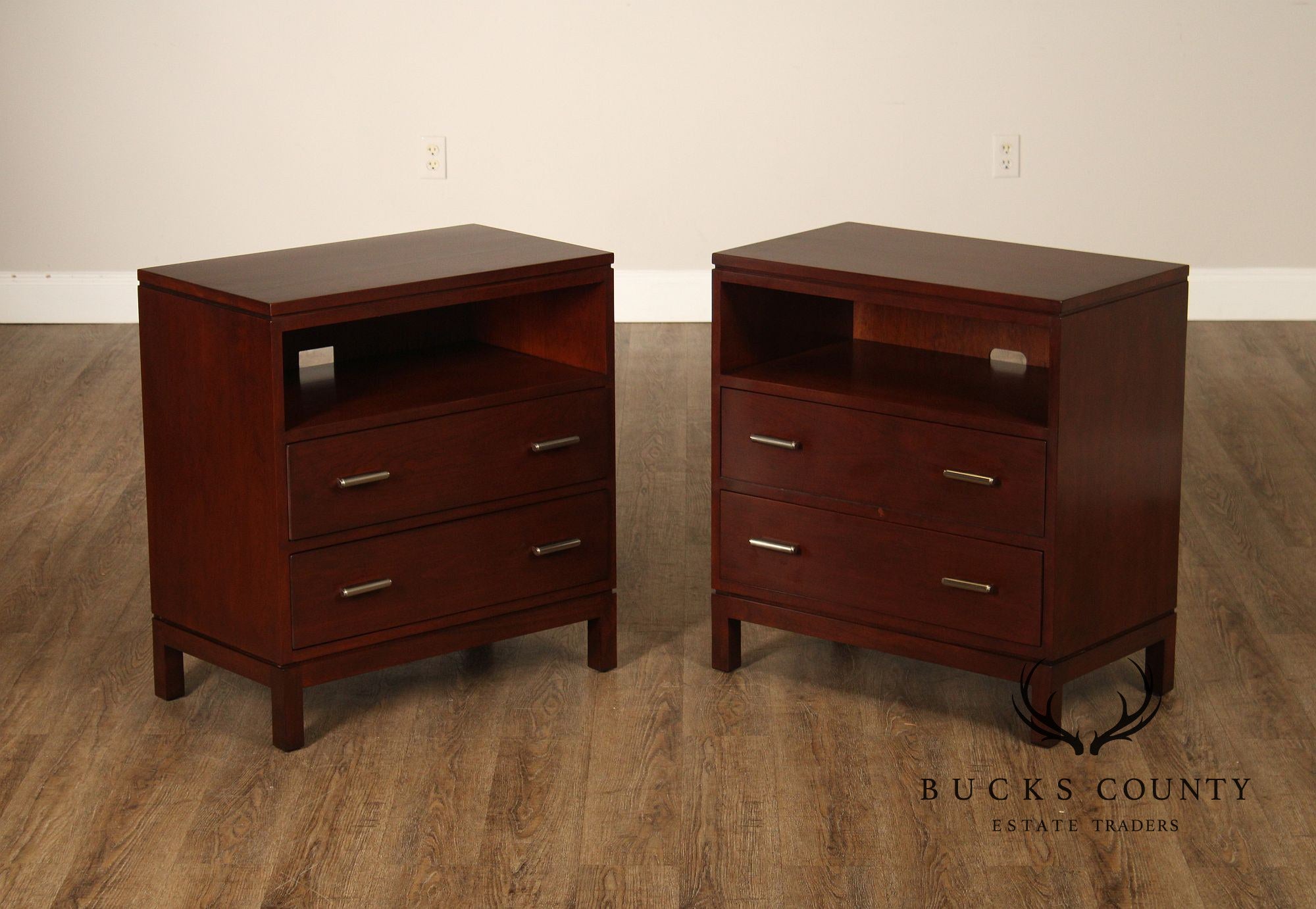 Pair Of Stickley Metropolitan Collection Cherry Nightstands