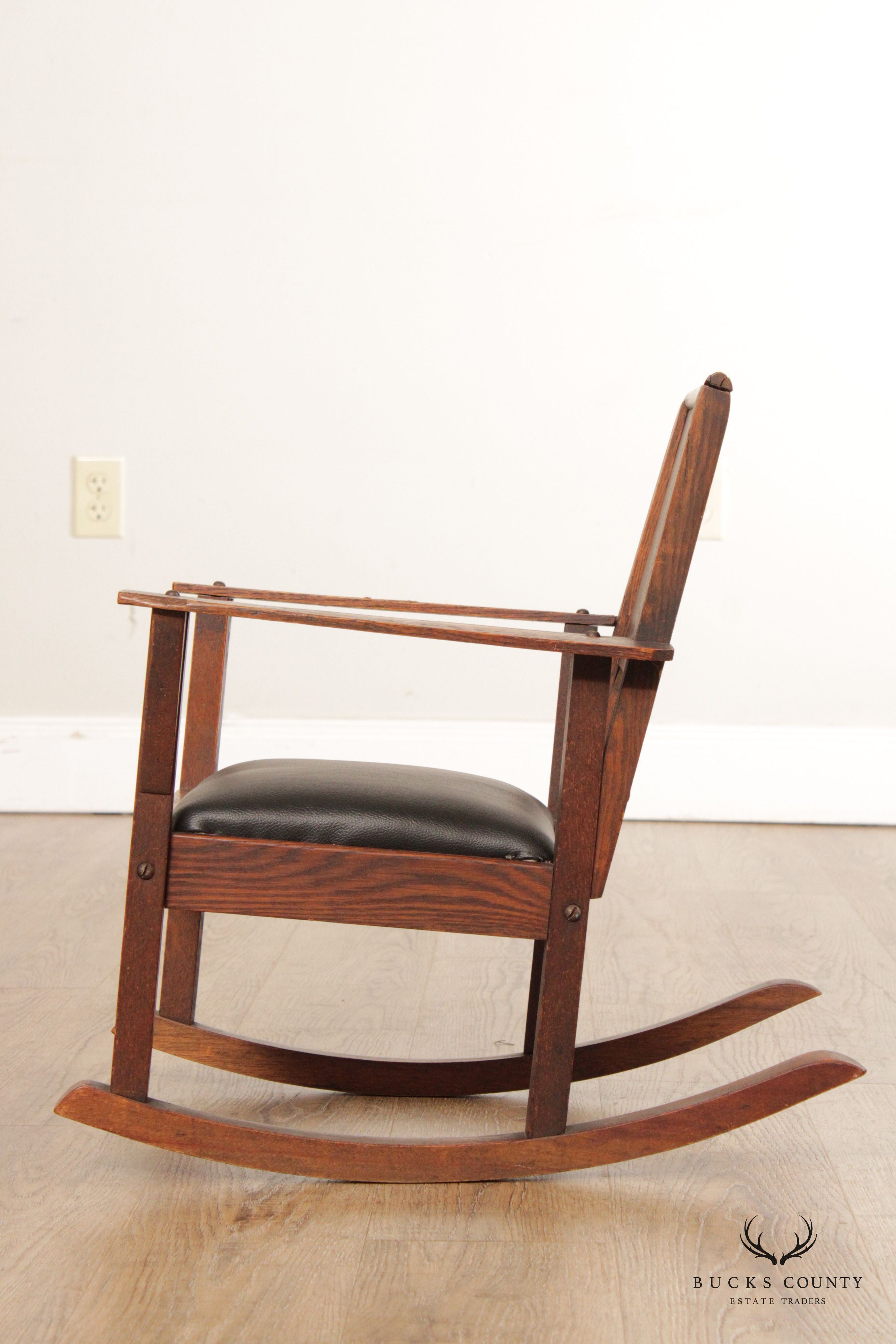 Antique Mission Oak Children's Rocking Chair