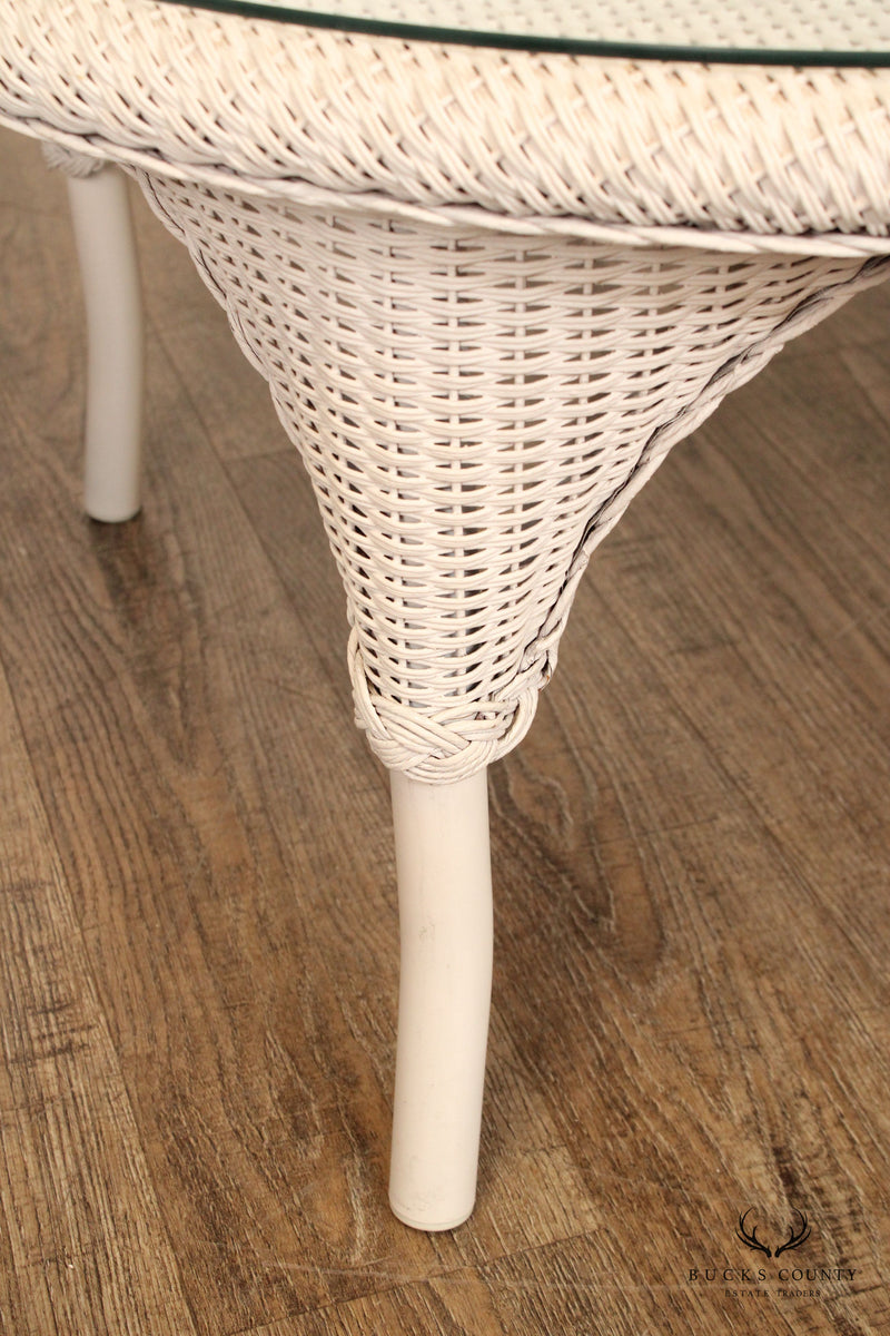 Lloyd Flanders 'Reflections' Glass Top Wicker Cocktail Table