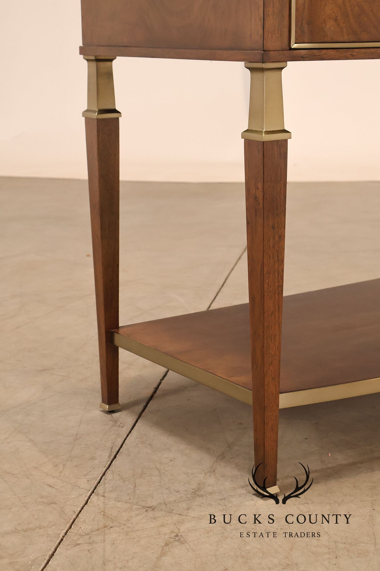 Johnathan Charles 'Barcelona' Marble Top Walnut Nightstand