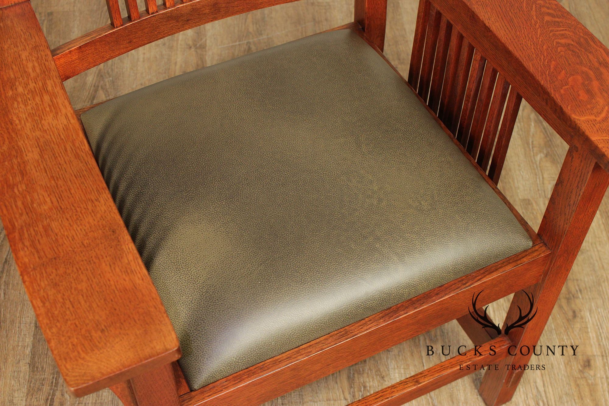 Stickley Mission Collection Pair of Oak Spindle Armchairs