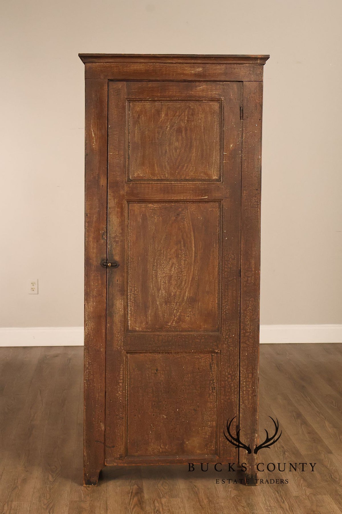 Antique Primitive Grain Painted Cupboard