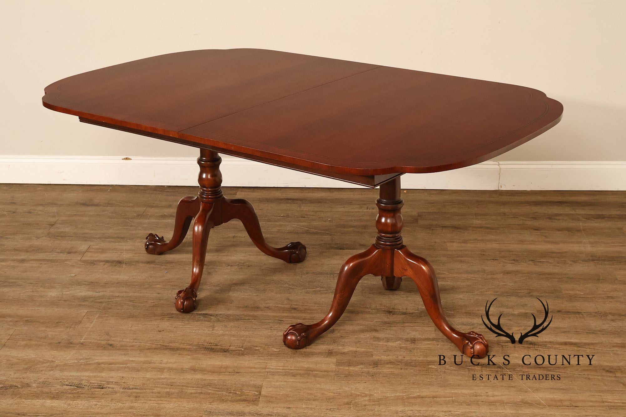 Pennsylvania House Chippendale Style Double Pedestal Dining Table