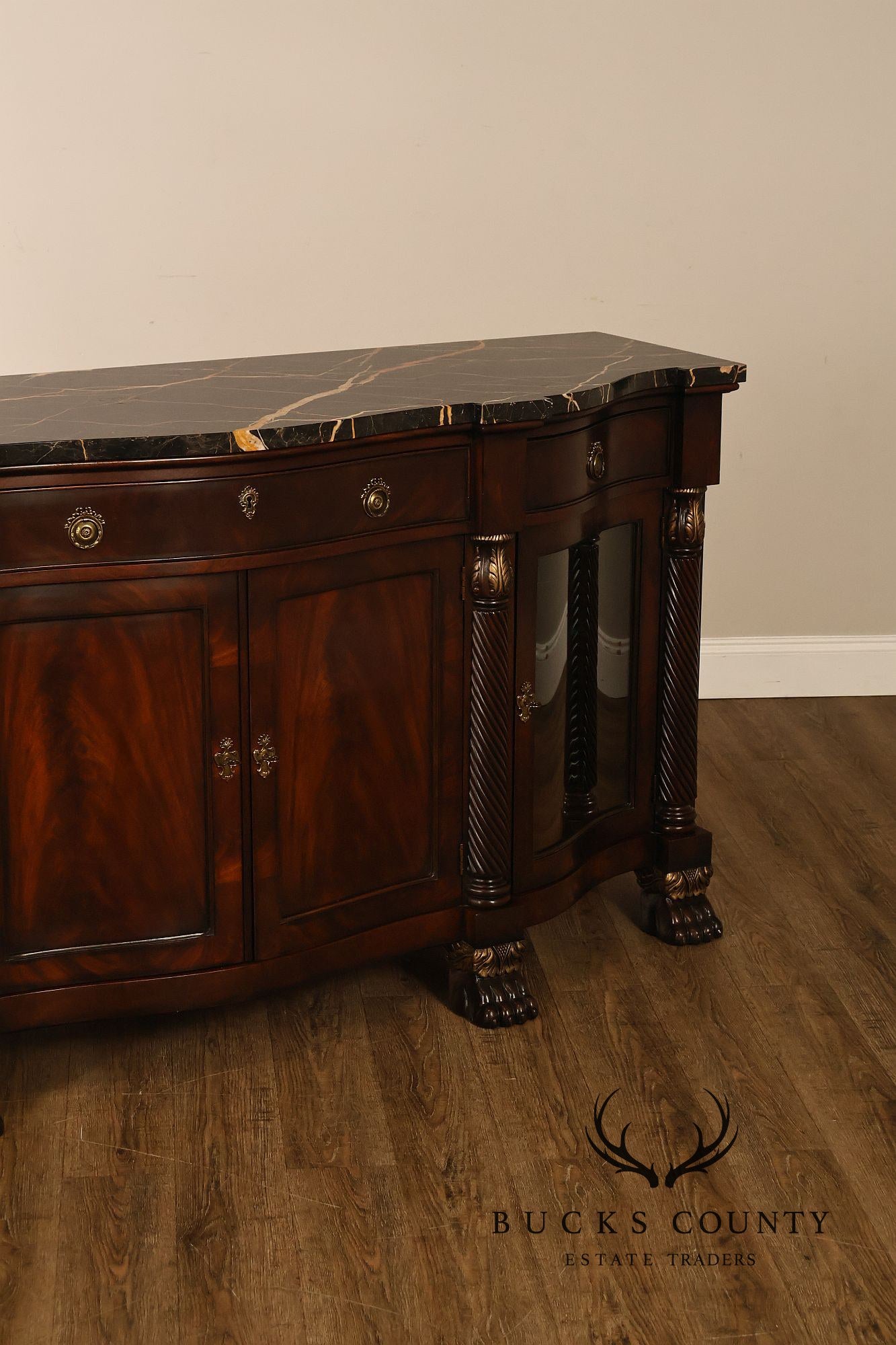 Henredon Historic Natchez Collection Marble Top Mahogany Sideboard