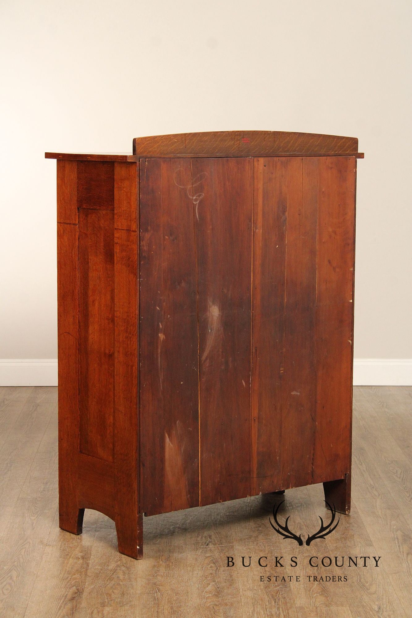 Antique L. & J.G. Stickley Mission Oak Tall Chest of Drawers