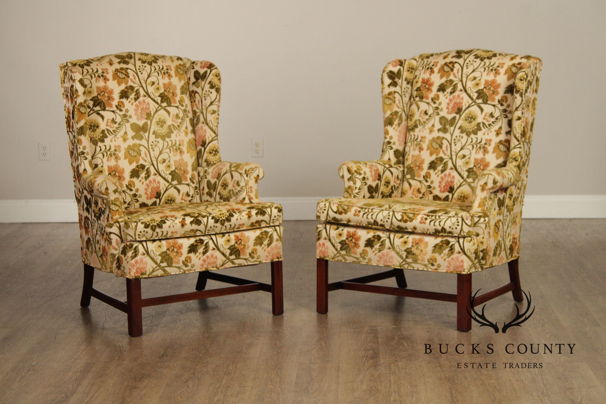 Hickory Chair Vintage Pair Of Wingback Chairs