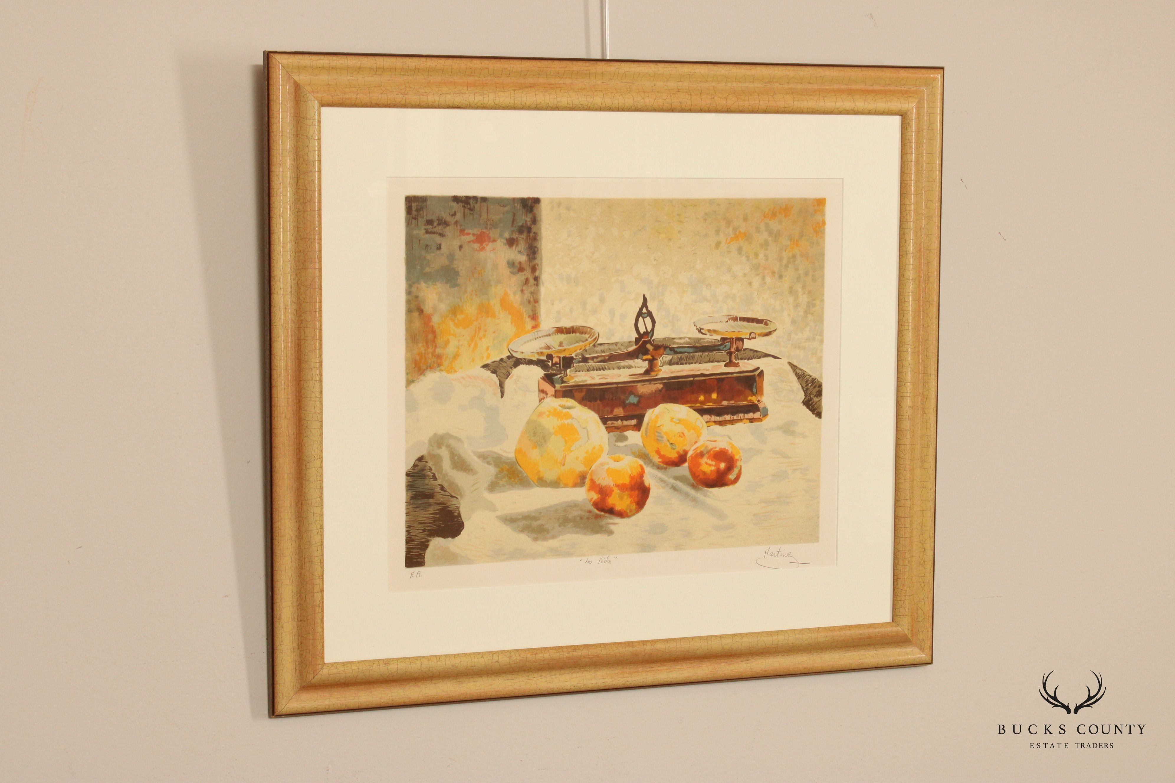 Martins Framed Print Still-Life of Peaches, 'Les Pêchs'