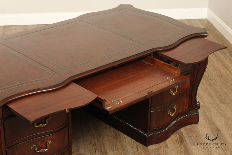 Georgian Style Leather Top Mahogany Executive Writing Desk
