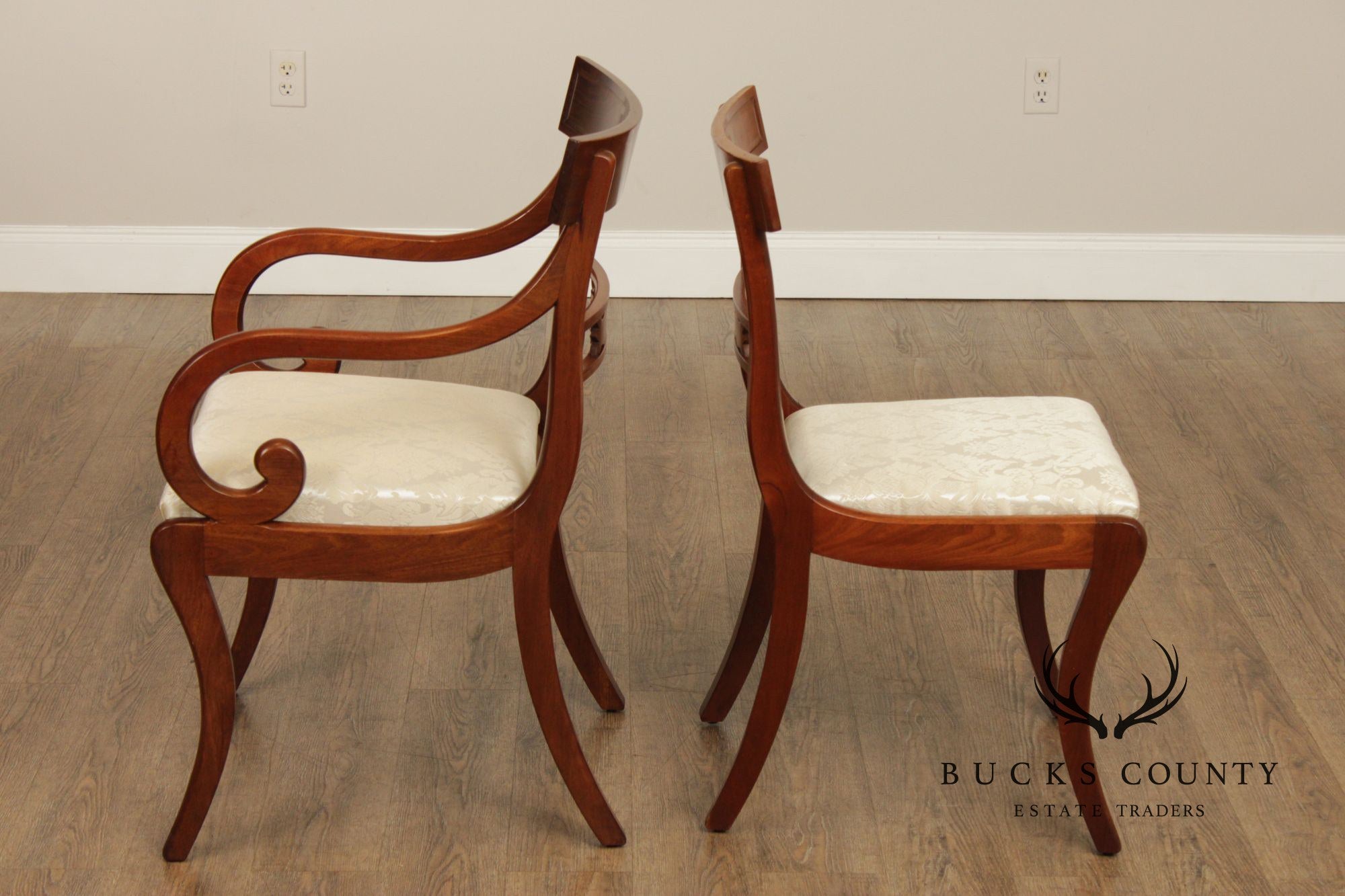 English Regency Style Set of Nine Mahogany Dining Chairs