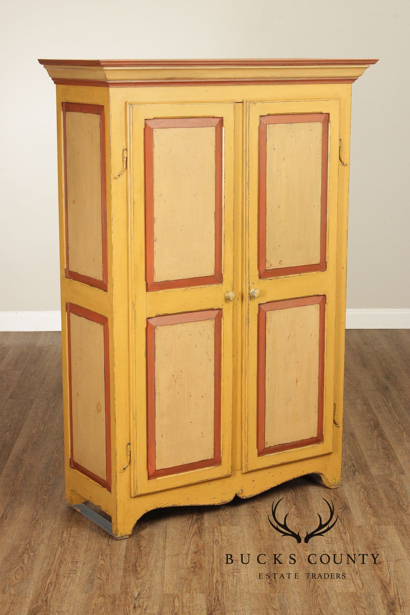 Custom Quality Country Farmhouse Painted Armoire Storage Cupboard