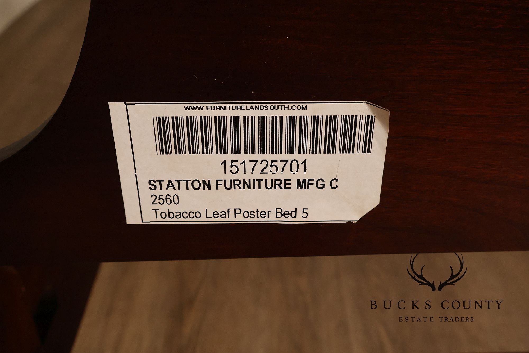 Statton Furniture Cherry Queen Tobacco Leaf Poster Bed