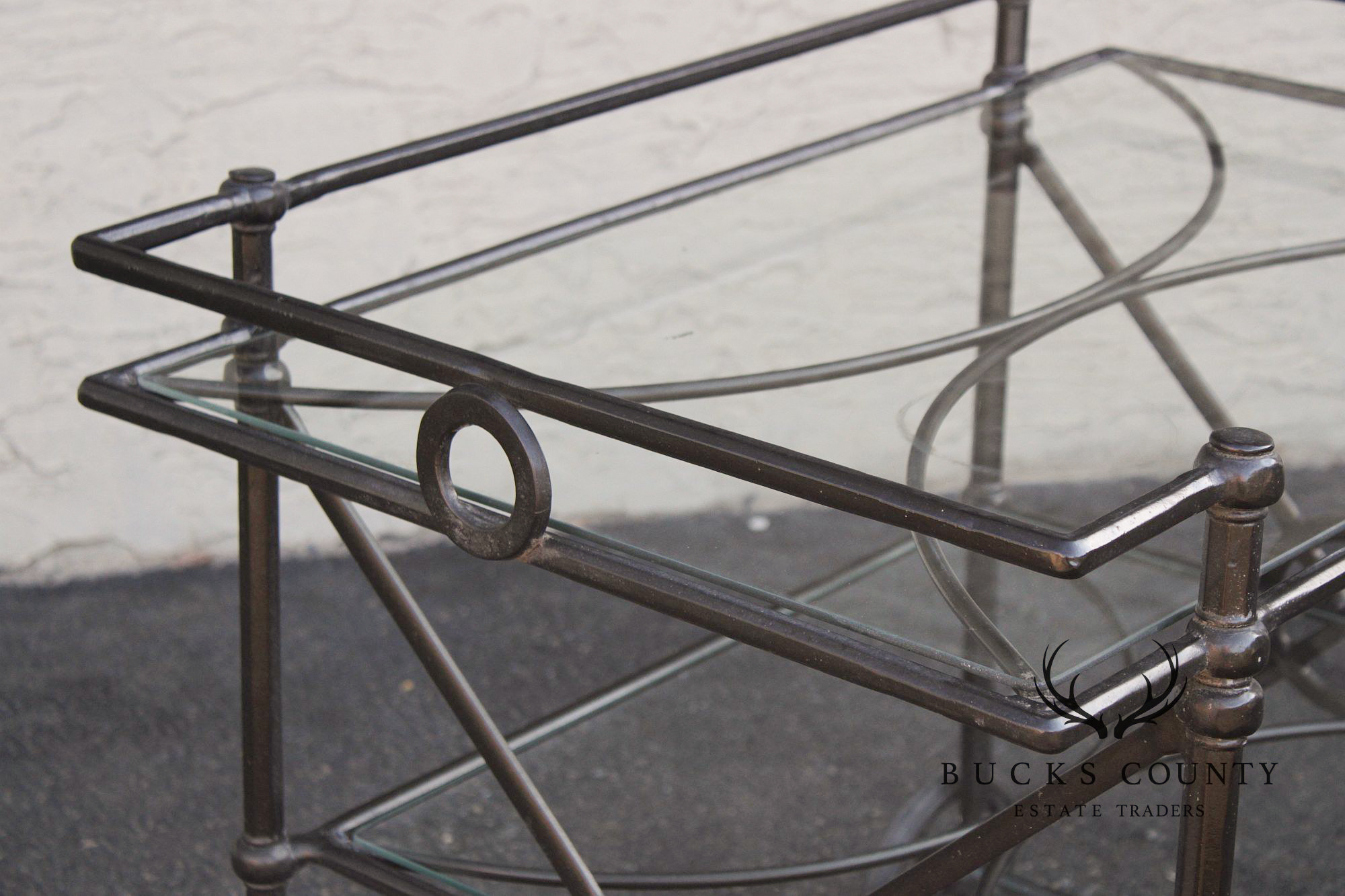 Woodard Delphi Three-Tier Patio Serving Bar Cart