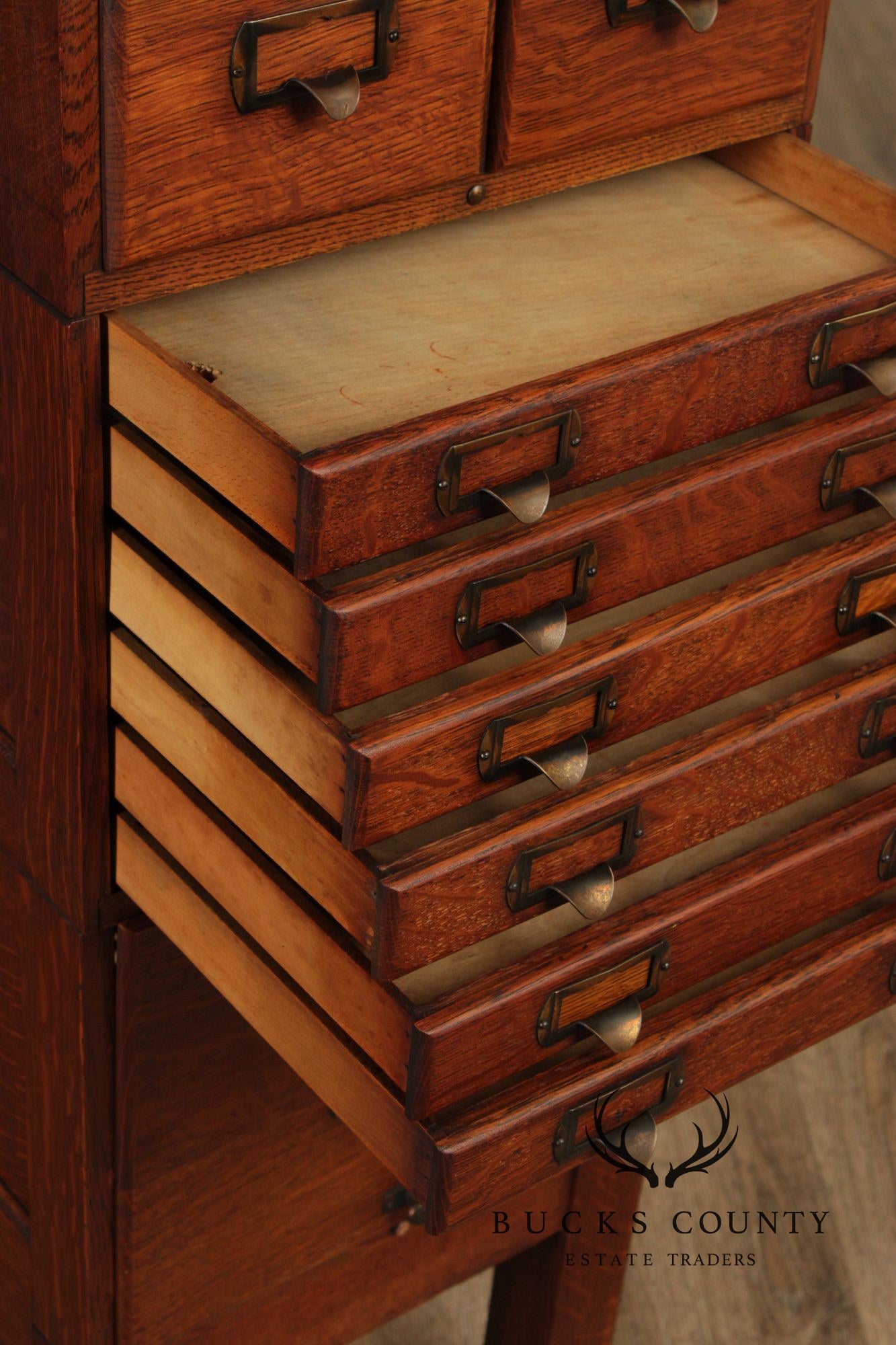Shaw-Walker Oak File and Card Cabinet