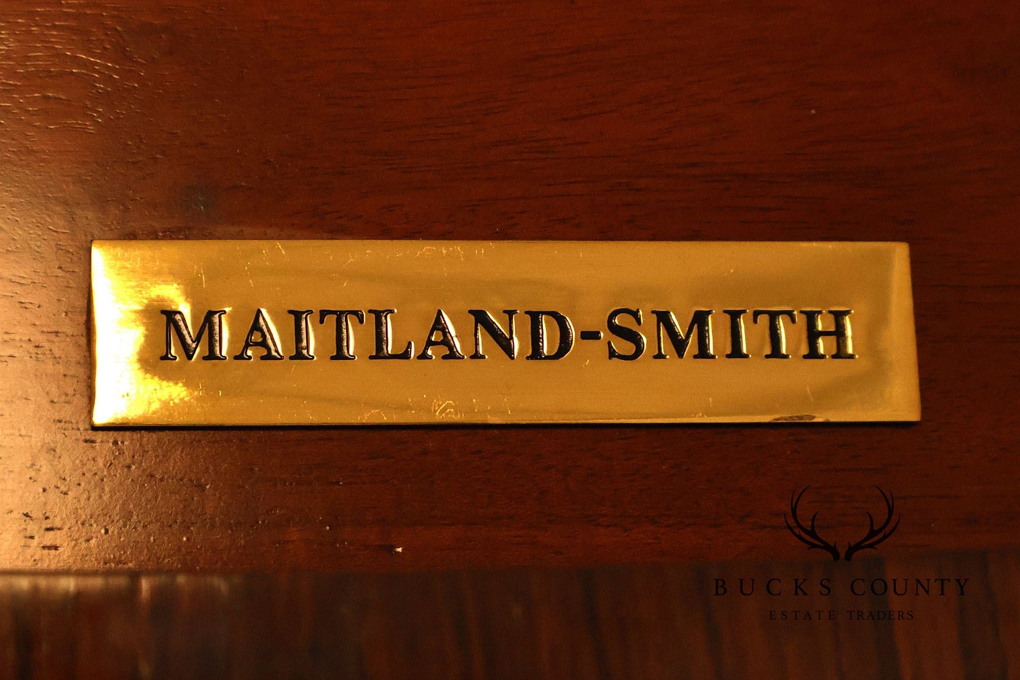 Maitland-Smith Regency Style Oval Leather Top Writing Table