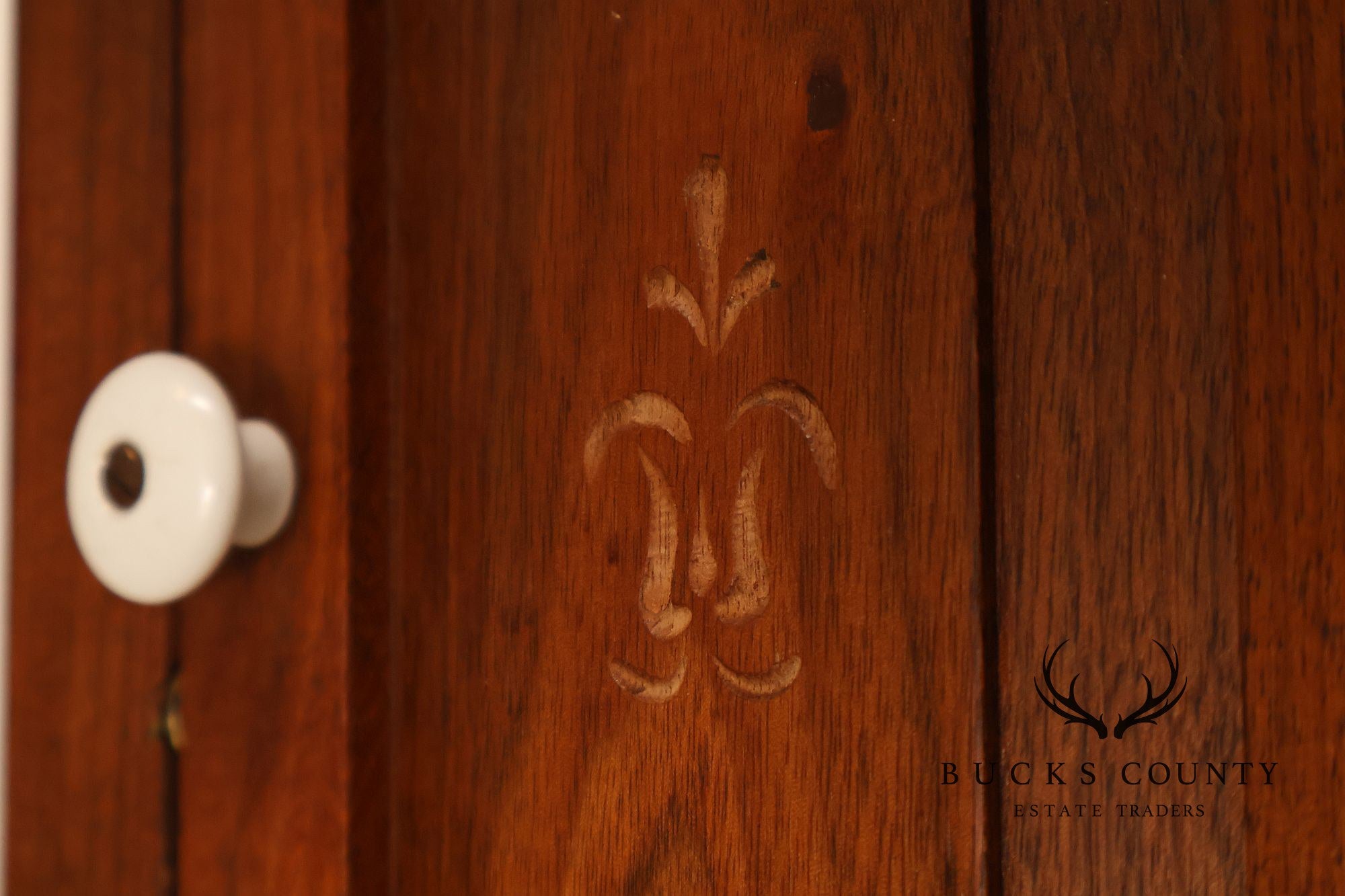 Pennsylvania Dutch Style Walnut Wall Hanging Corner Cupboard