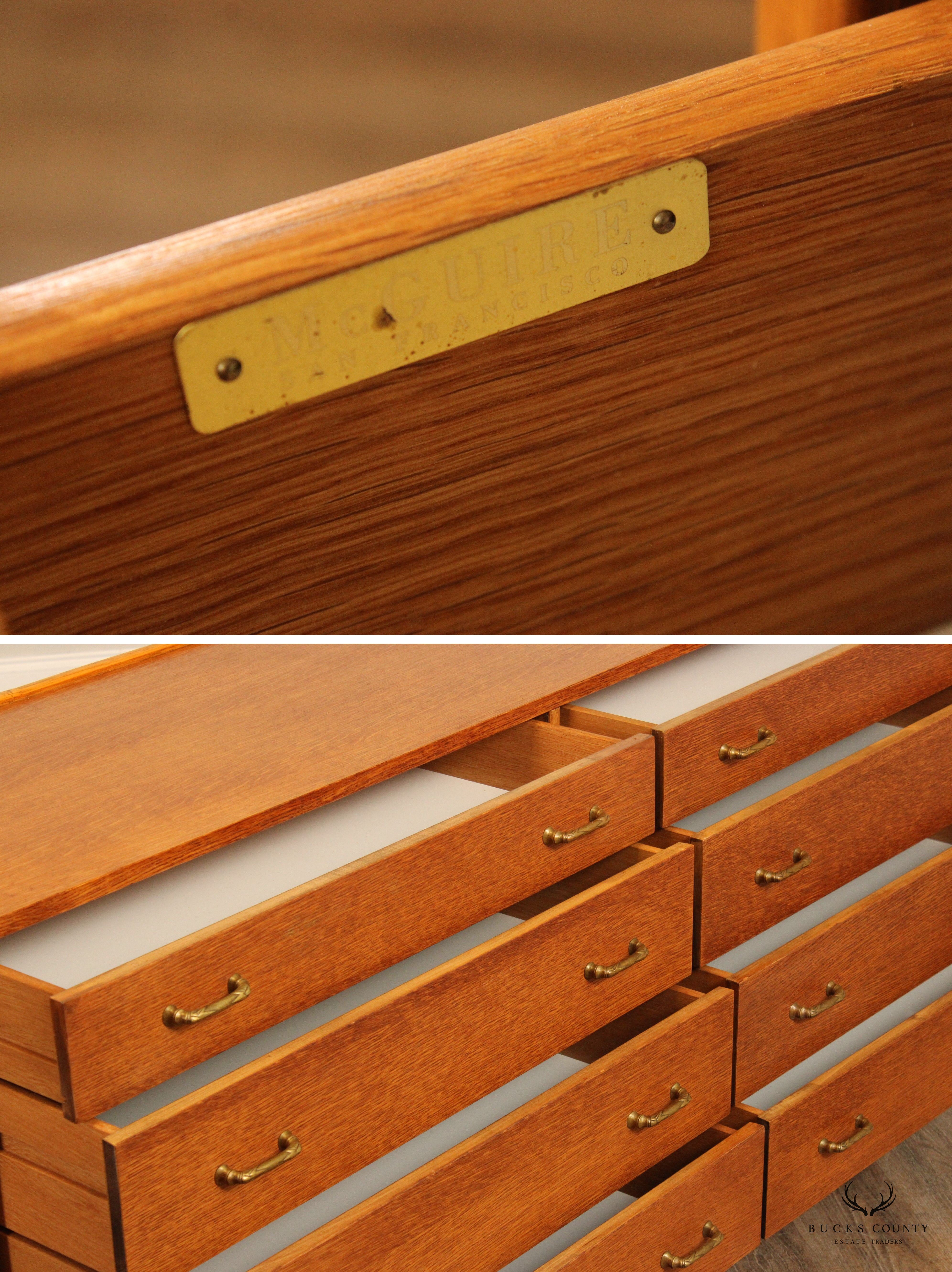 McGuire Mid Century Modern Oak Six-Drawer Dresser