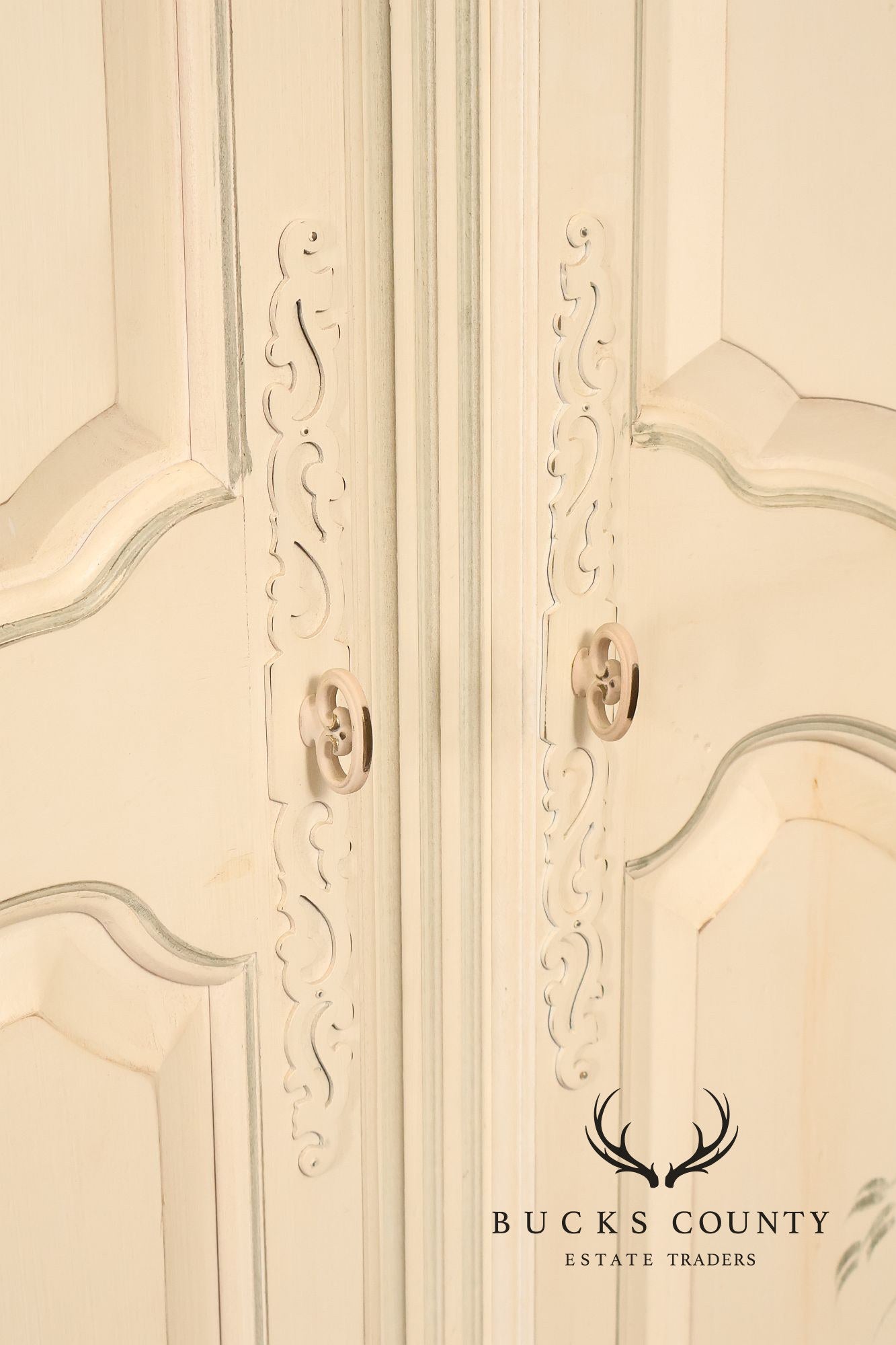 Ethan Allen Country French Painted Armoire Cabinet