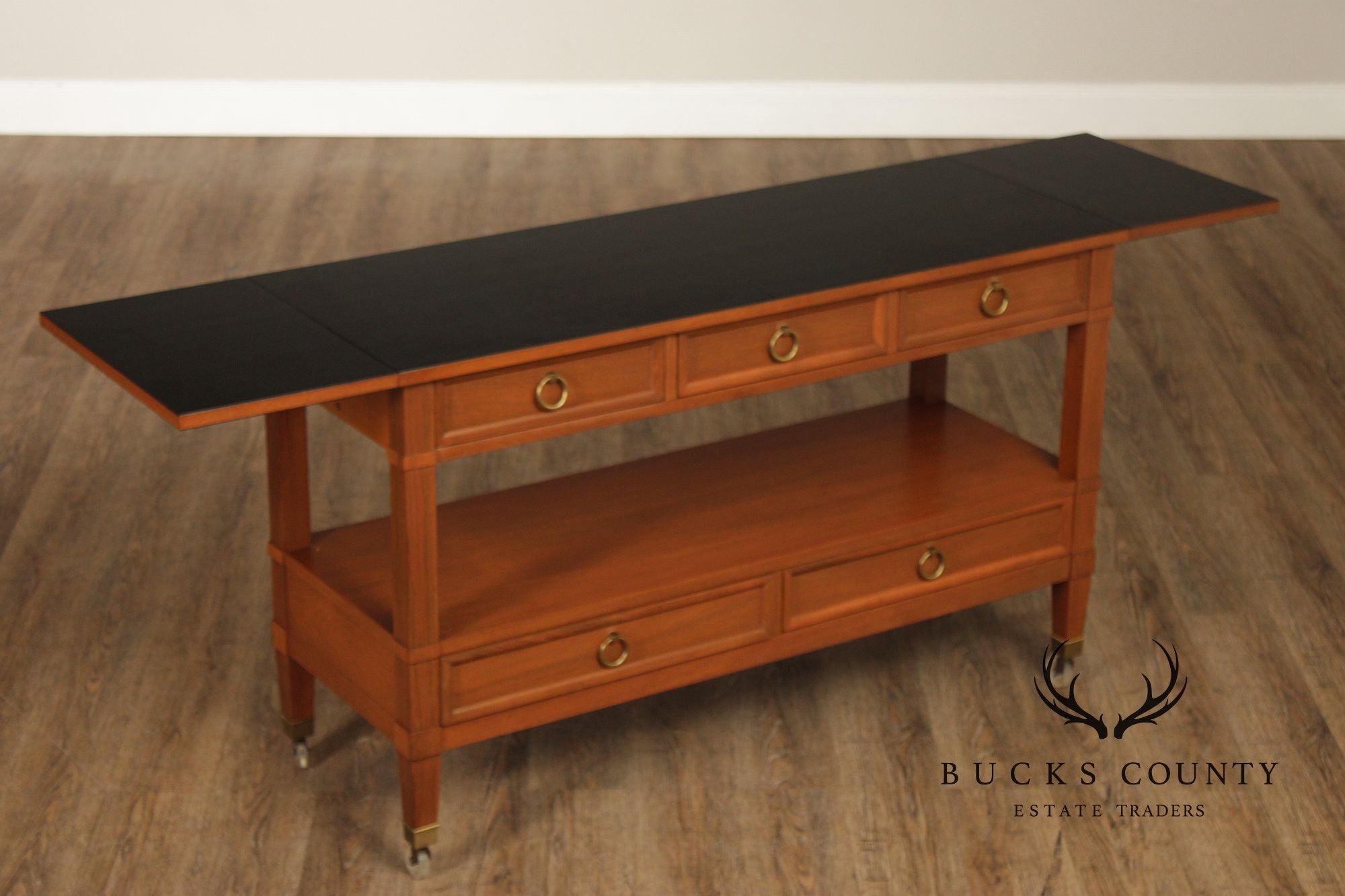 Baker Furniture Milling Road Directoire Style Walnut Rolling Server