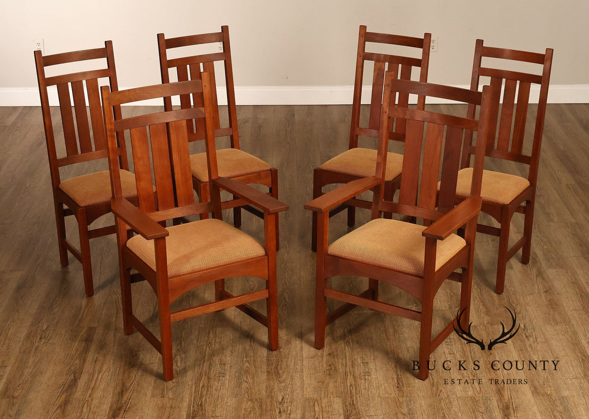 Stickley Harvey Ellis Arts And Crafts Cherry Dining Chairs Set Of Six